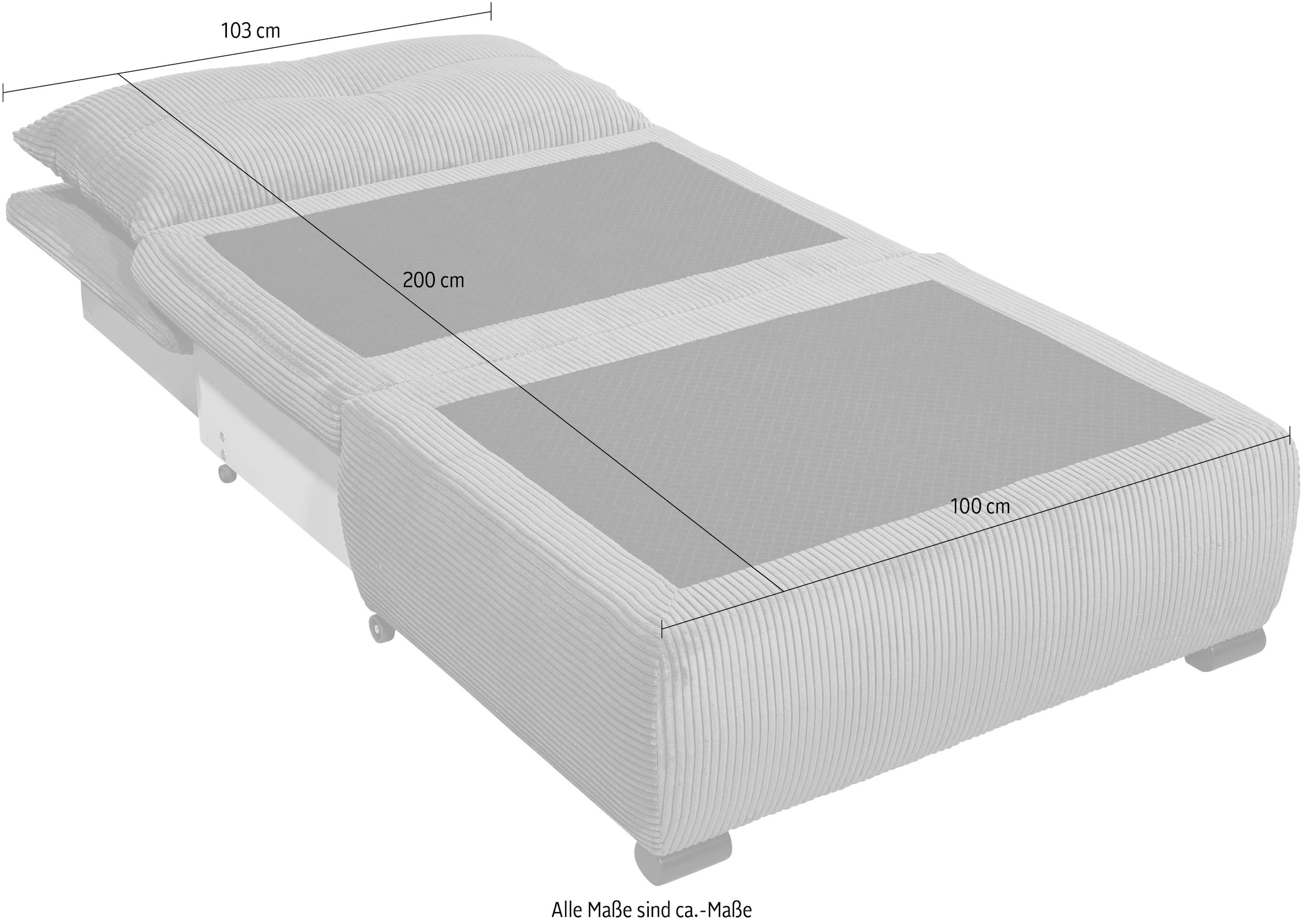 ED EXCITING DESIGN Schlafsofa »Charlie«, frei im Raum stellbar, mit Bettkasten, Schlaffunktion & 1 Rückenkissen
