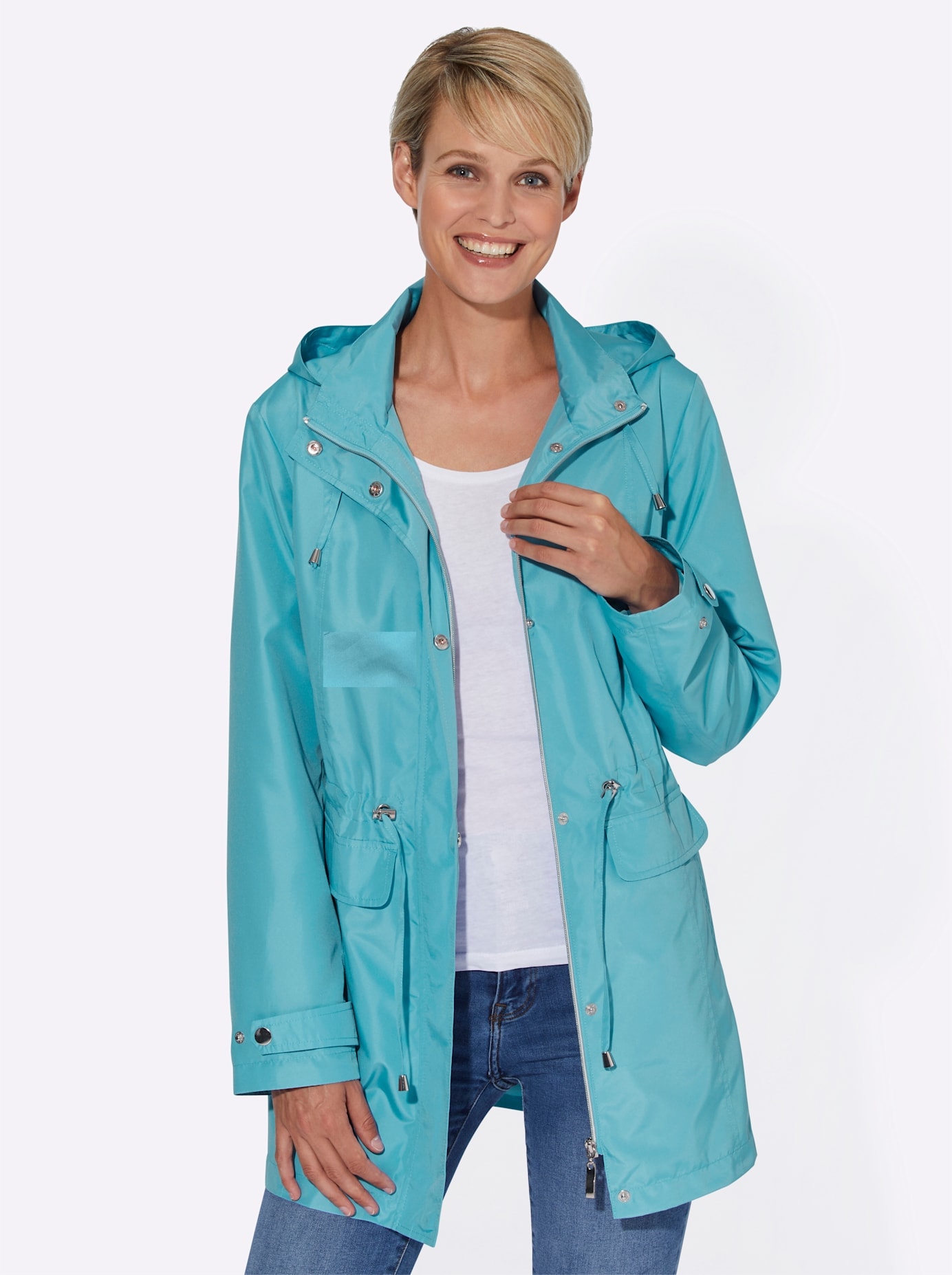 Classic Basics Langjacke, mit Kapuze