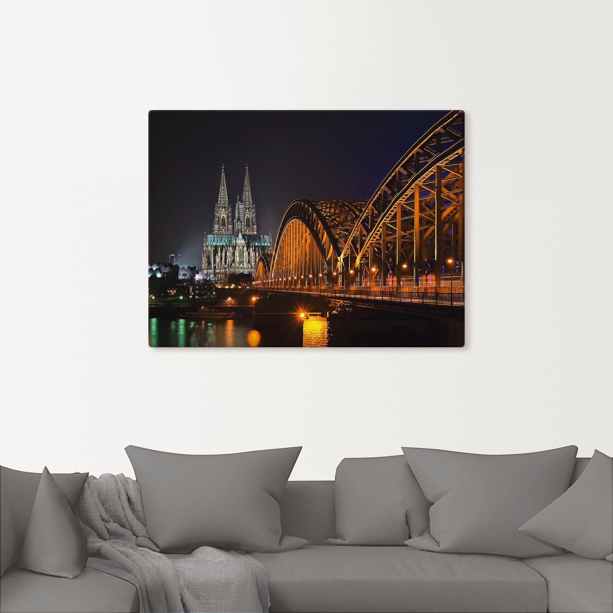 Artland Wandbild »Kölner Dom mit Brücke«, Deutschland, (1 St.)