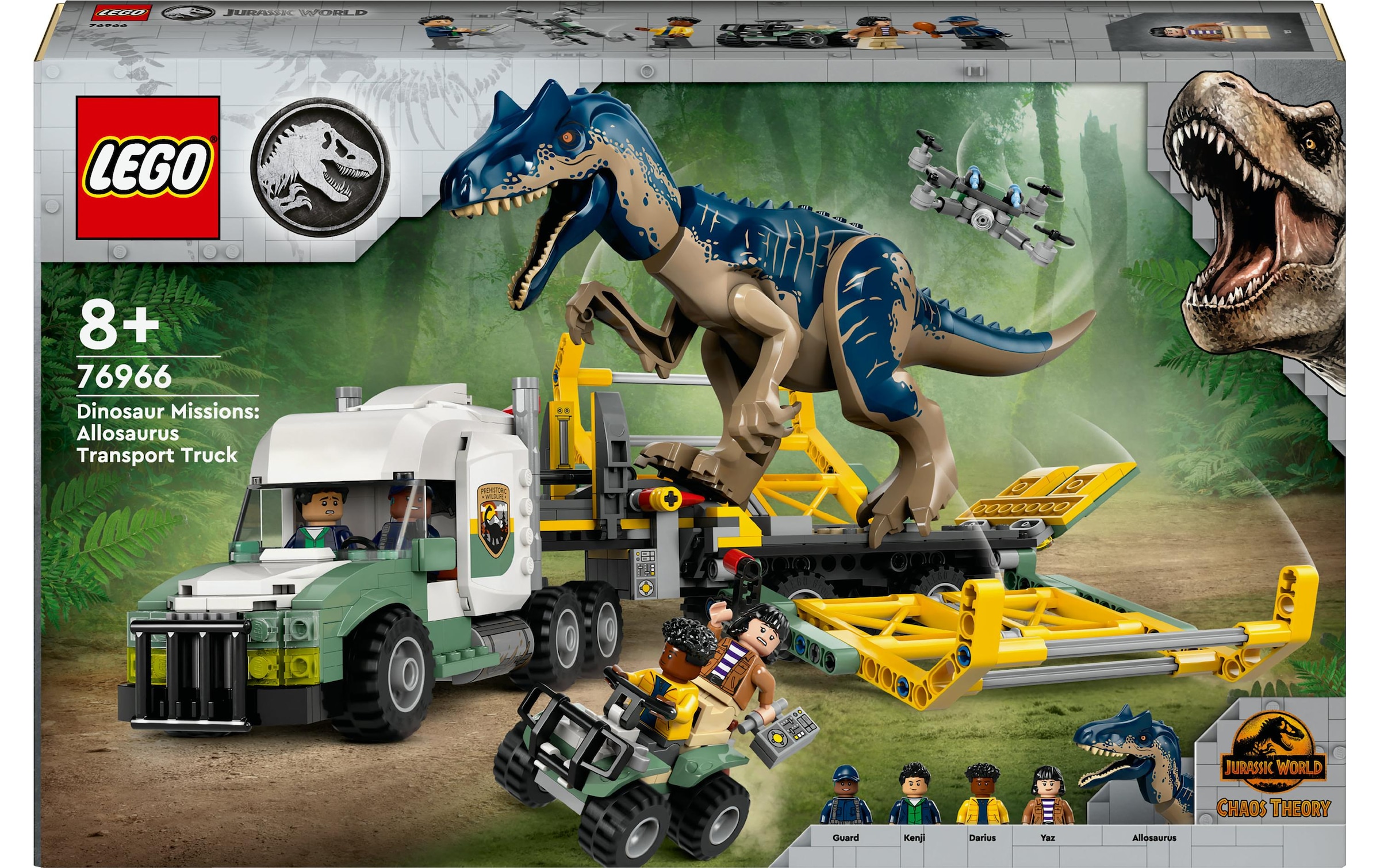 LEGO® Konstruktionsspielsteine »Jurassic World Allosaurus-Transporter 76966«, (588 St.)