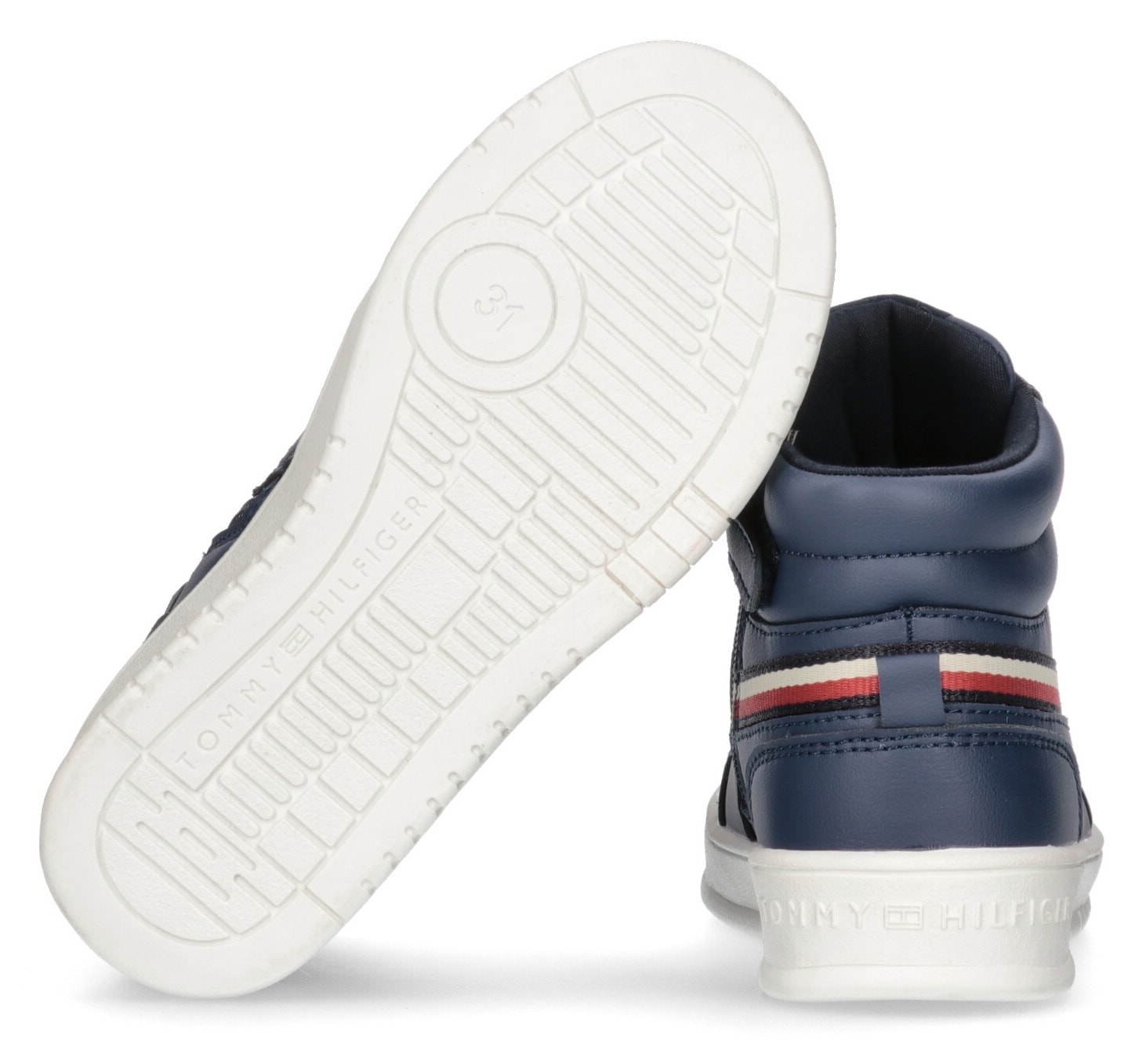 ✵ Tommy Hilfiger Sneaker »STRIPES HIGH TOP LACE-UP SNEAKER«, mit Textilband  in Logofarben günstig bestellen | Jelmoli-Versand
