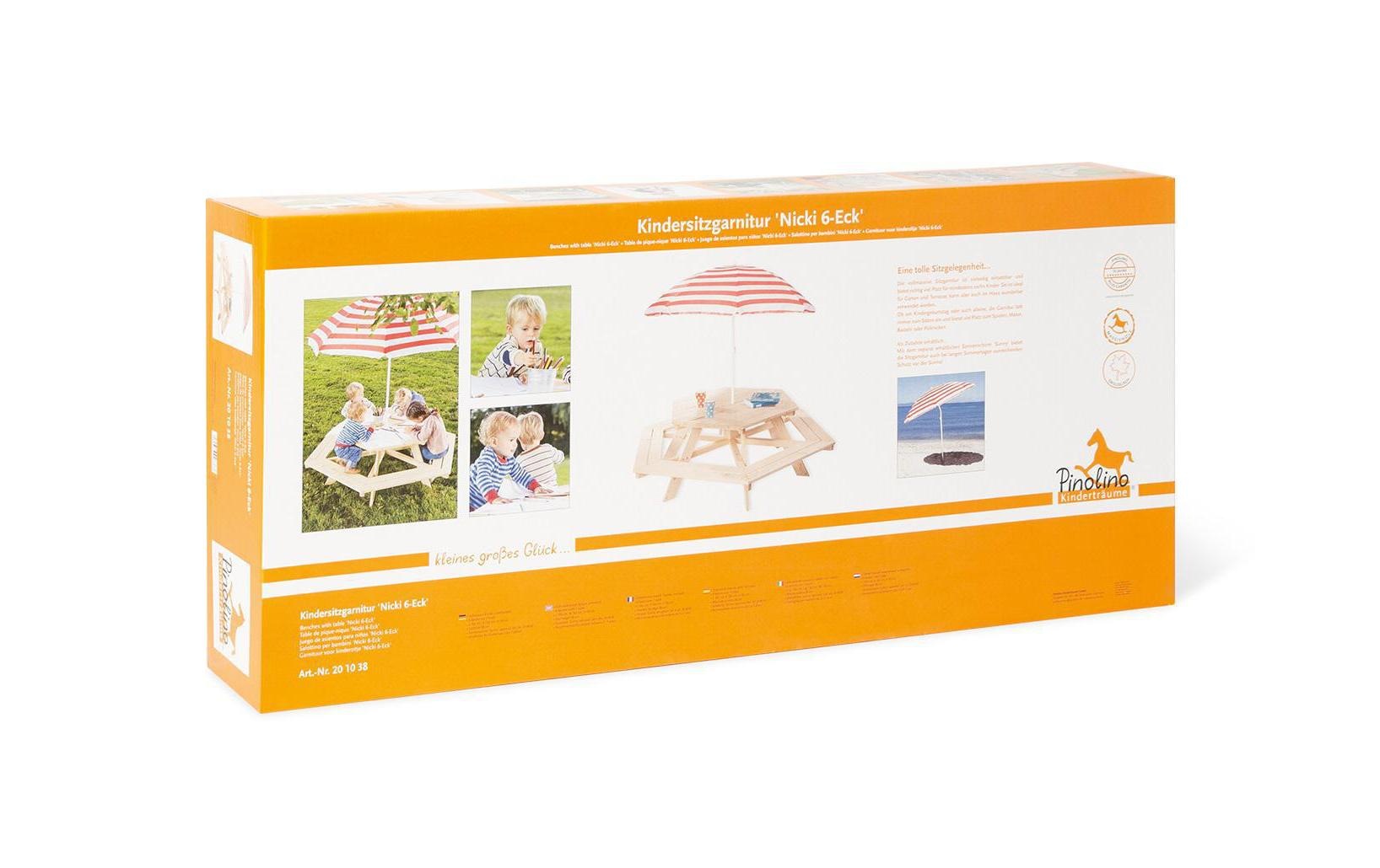 Pinolino® Garten-Kindersitzgruppe »Nicki 6-Eck«, (Set)