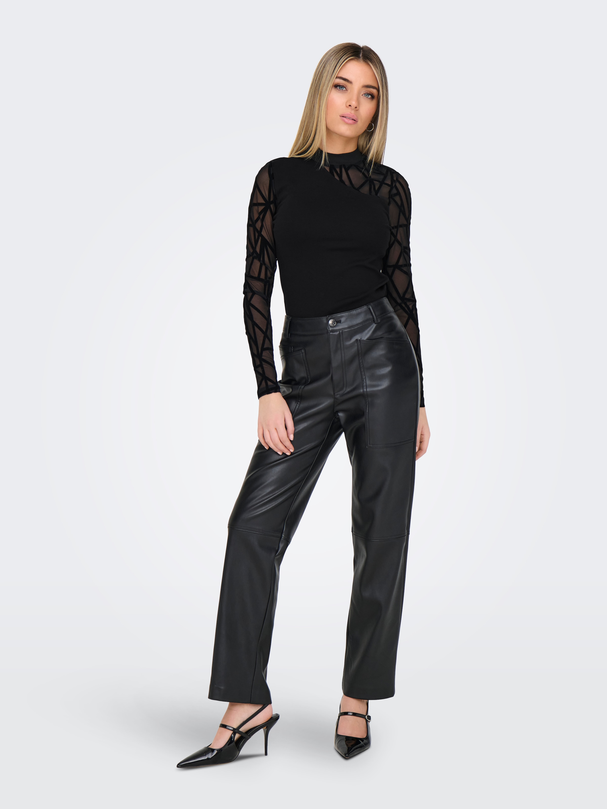 ONLY Langarmshirt »ONLCOLETTE LIFE L/S MESH MIX TOP BOX JRS«