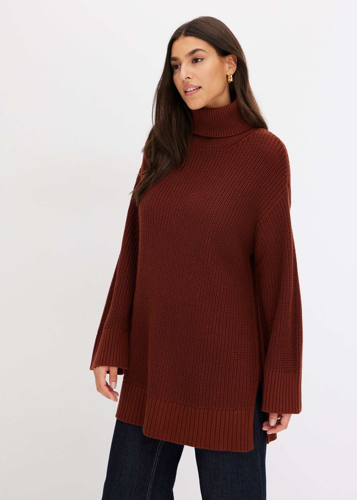 bonprix Rollkragenpullover »Oversize-Rollkragenpullover aus Baumwoll-Mix« Oversize-Rollkragenpullover aus Baumwoll-Mix
