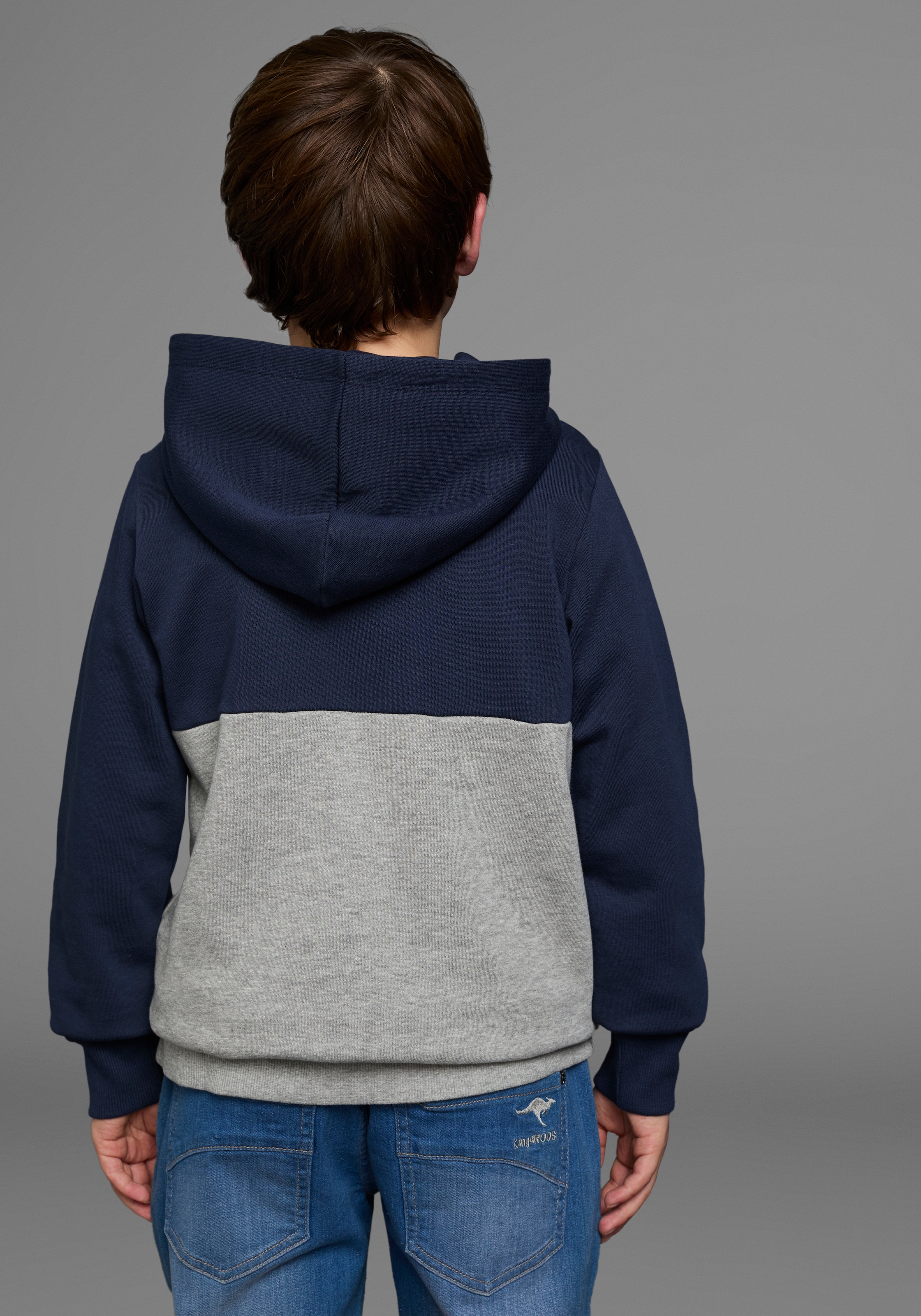 KangaROOS Kapuzensweatshirt »Colorblocking«, Langarm, mehrfarbig, mit Logodruck, aus Baumwolle