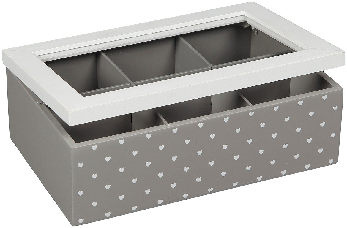 Ambiente Haus Aufbewahrungsbox »Teekästchen - grau 23cm«