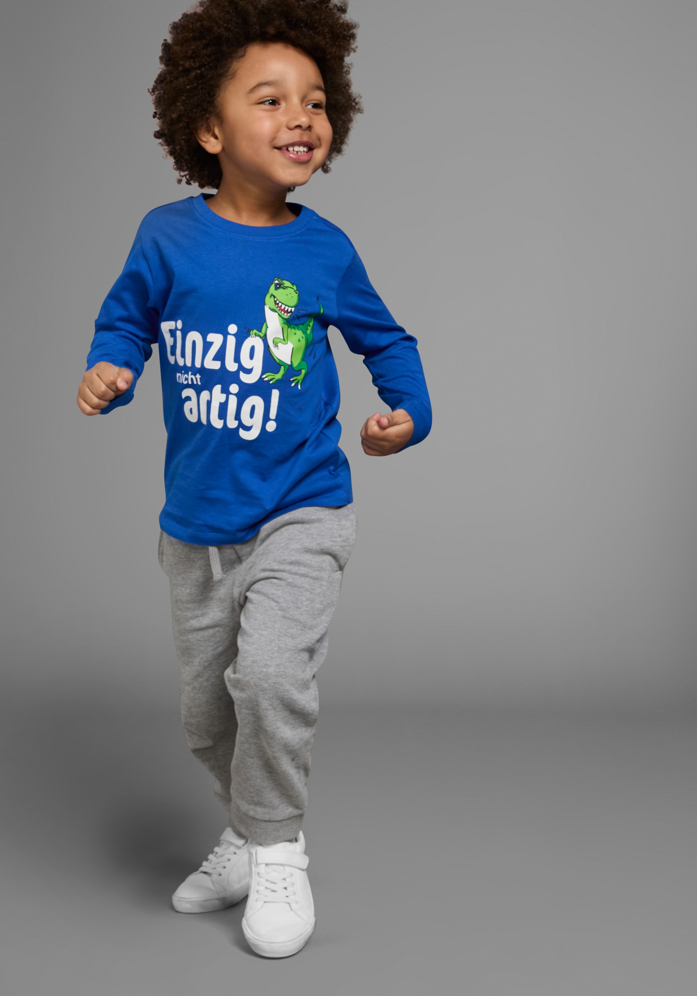 KIDSWORLD Langarmshirt »EINZIG NICHT ARTG!«, Langarm, Basic-Passform, bedruckt, Rundhalsausschnitt