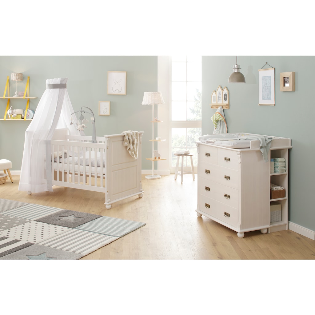 Lüttenhütt Babymöbel-Set »Aimo«, (Spar-Set, 2 St., Kinderbett, Wickelkommode)