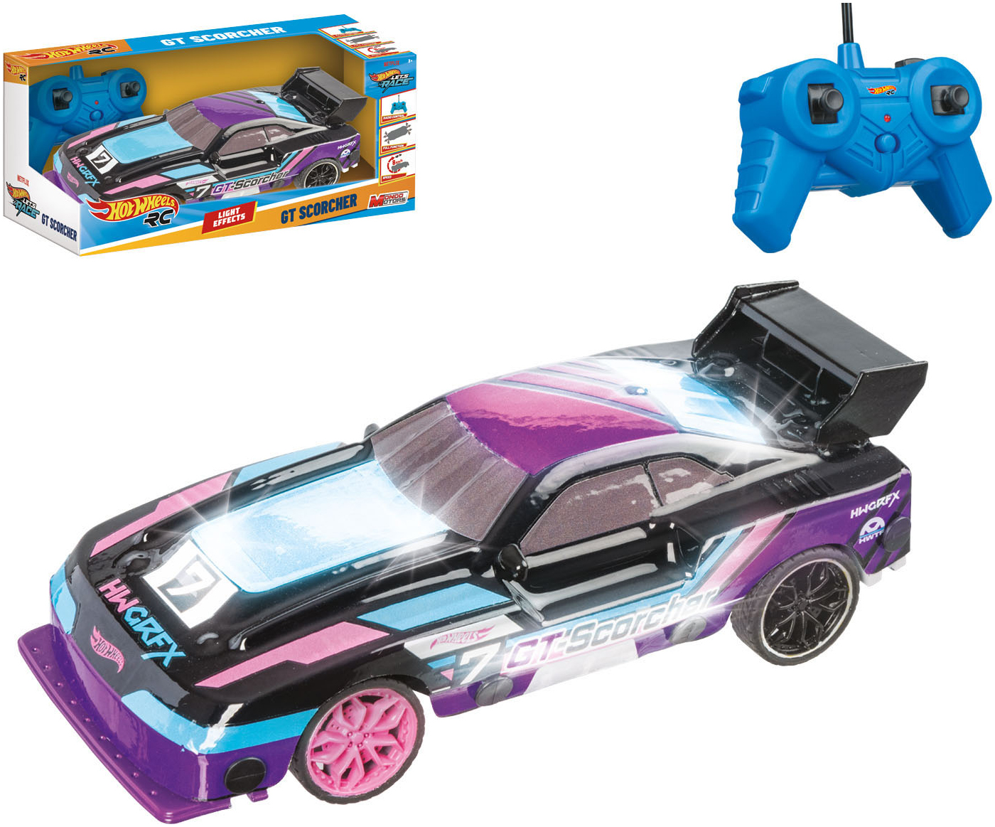 Happy People RC-Auto "HOT WHEELS RC Lets Race GT Scorcher" mit Licht-Effekt