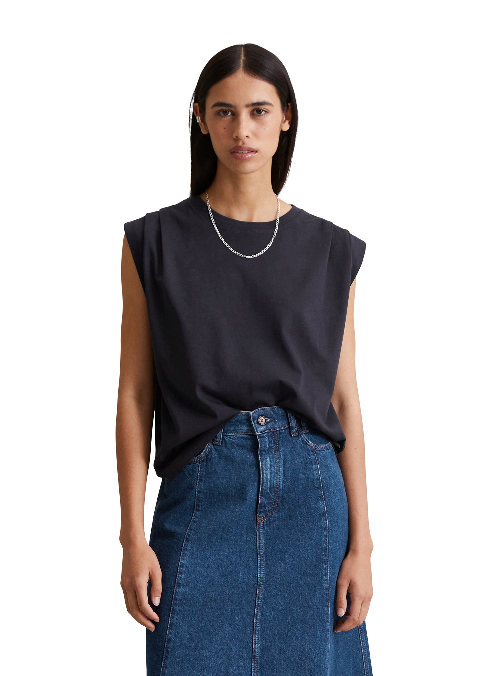 Marc O'Polo DENIM T-Shirt relaxed, Schulterpartie in Falten gelegt