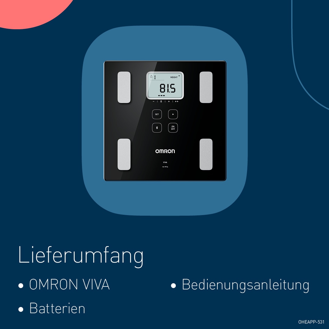 Omron Körper-Analyse-Waage »VIVA HBF-222T-EBK«, mit kostenloser App