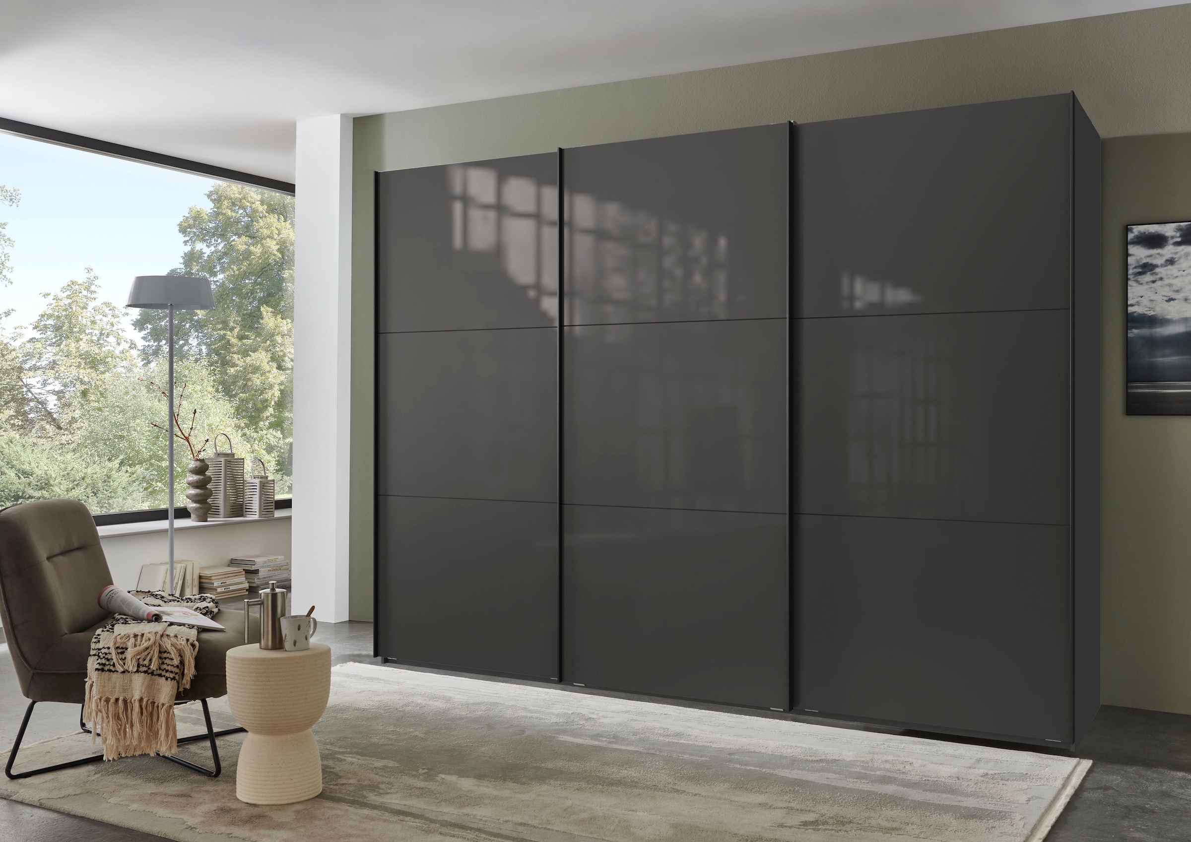 Wimex Kleiderschrank »Indiana by fresh to go, wahlweise mit oder ohne Spiegel«, (INKLUSIVE Innenausstattung und Selbsteinzug für die Türen), grosse Breiten250 oder 300cm, mit oder ohne Glasfront, Made in Germany
