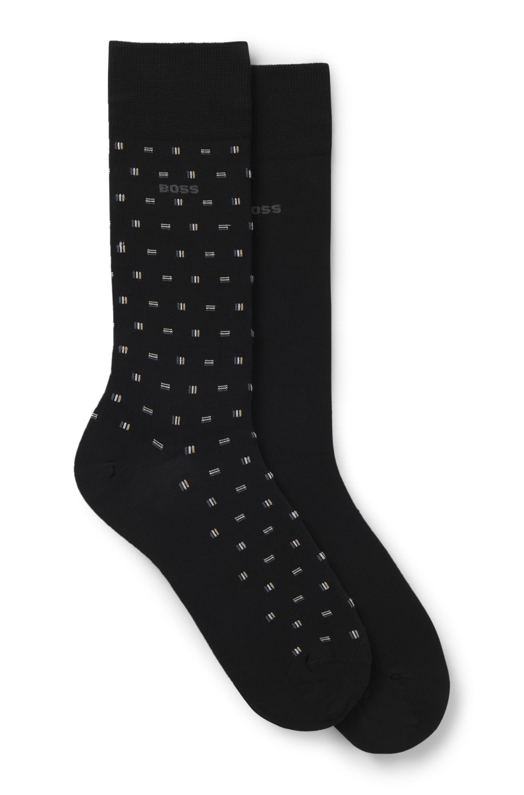 BOSS Businesssocken »2P RS Mini Iconic« 2 Paar tlg. Socken Pack aus 1x uni und 1x minimalistisches Muster