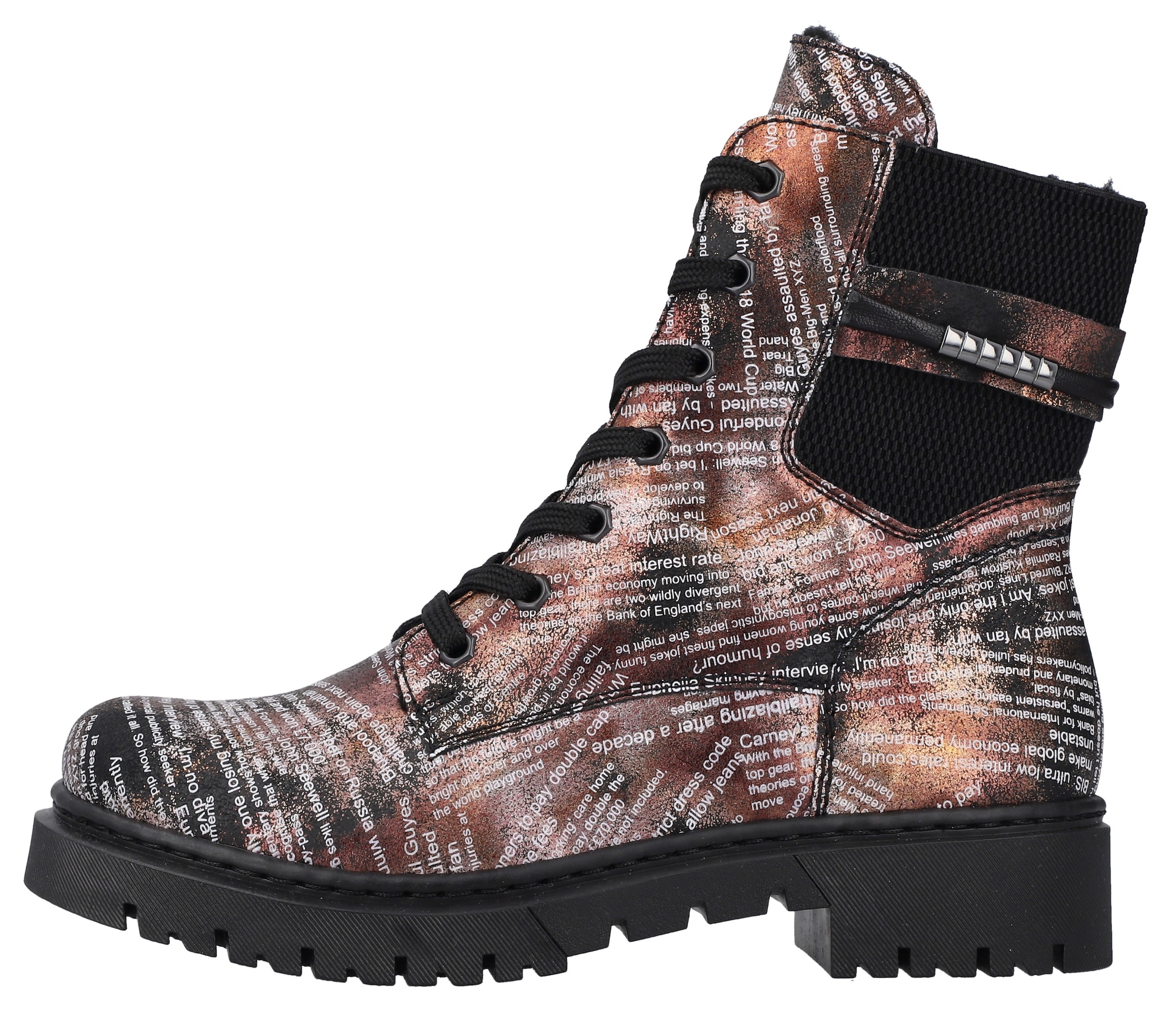 Rieker Winterstiefelette, Schnürboots, Stiefelette, Blockabsatz, mit Innenreissverschluss