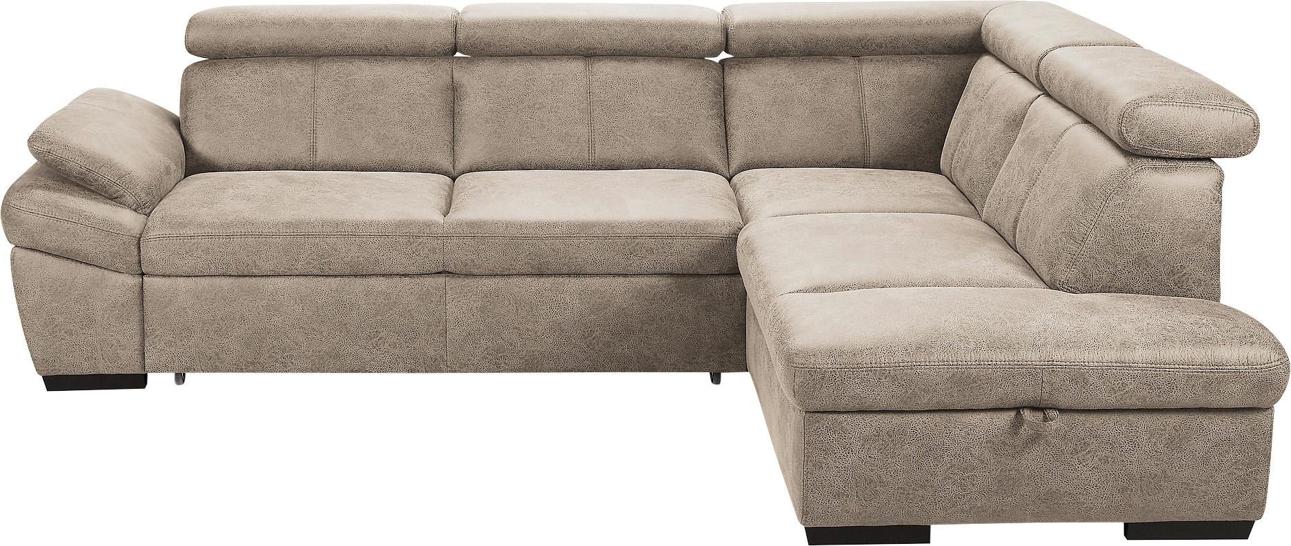 exxpo - sofa fashion Ecksofa "Salerno, Funktionssofa, hoher Sitzkomfort, Breite 268cm, L-Form" inkl. Kopf- und Armteilverstellung, wahlweise mit Bettfunktion