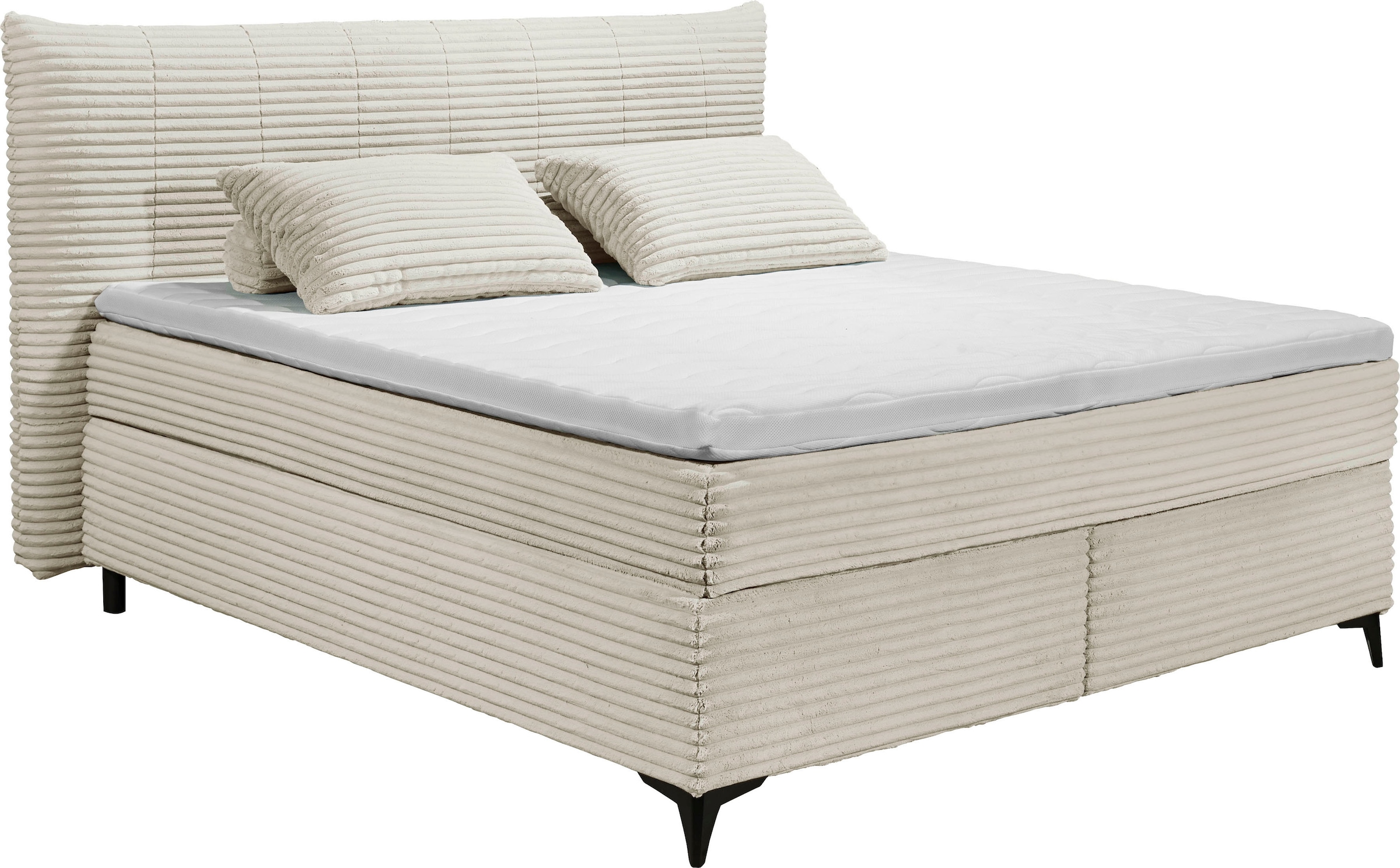ED EXCITING DESIGN Boxspringbett »Seattle«, harte Seite mit Kokosmatte, weiche Seite mit Filzabdeckung