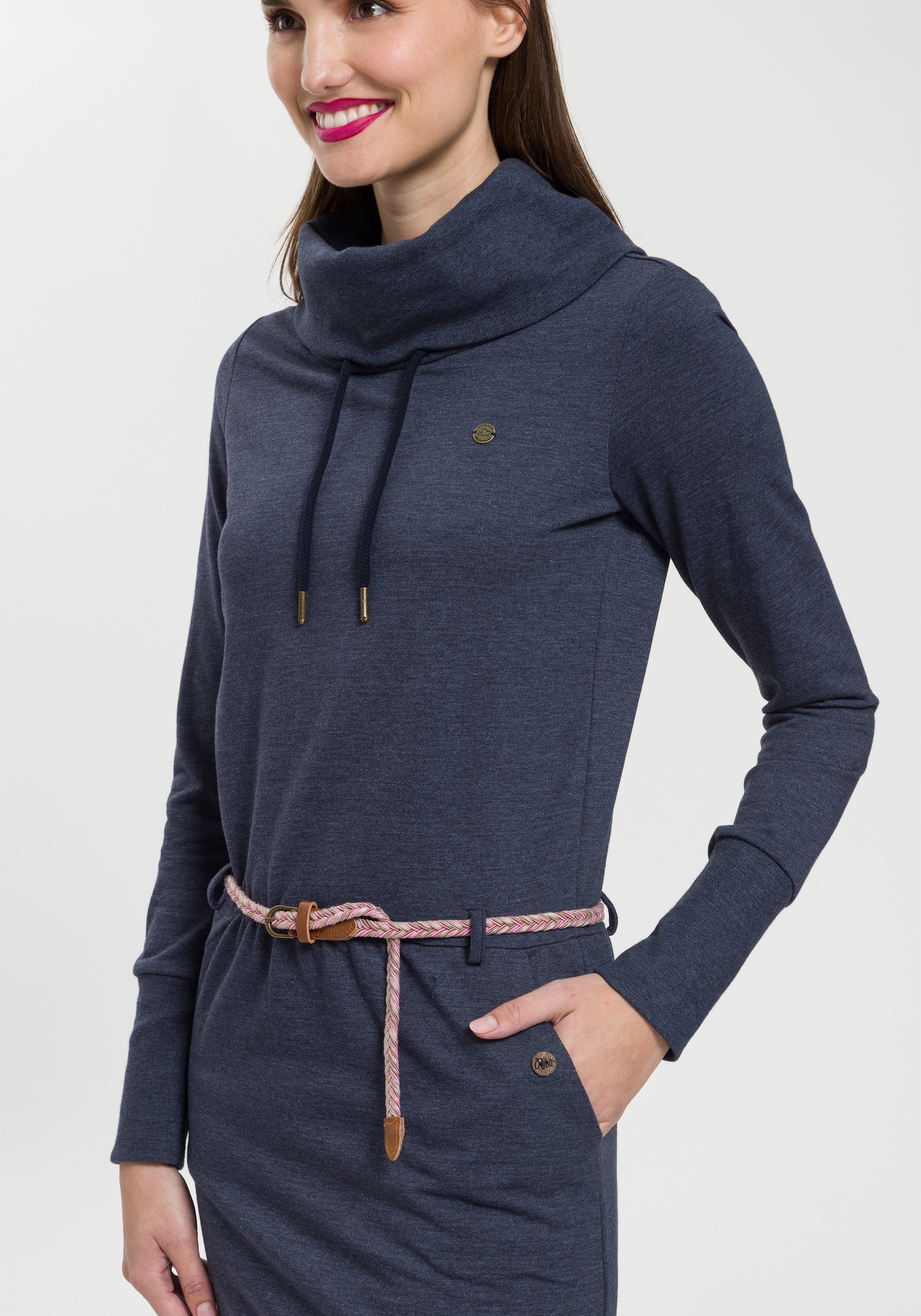 online mit »LAURRA«, kaufen Sweatkleid Ragwear tlg., (2 Jelmoli-Versand Gürtel), abnehmbarem Eingrifftaschen | stylisches Langarmkleid praktischen mit