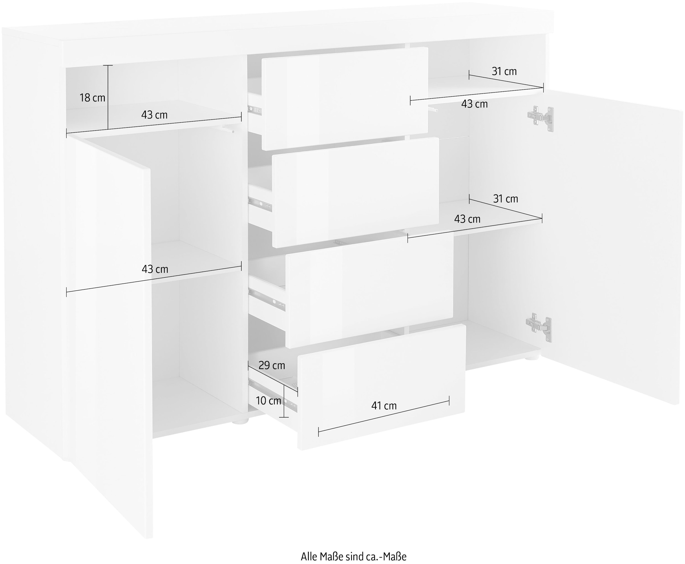 ❤ cm Möbel 139 Breite im entdecken borchardt Jelmoli-Online Shop »Kapstadt«, Highboard