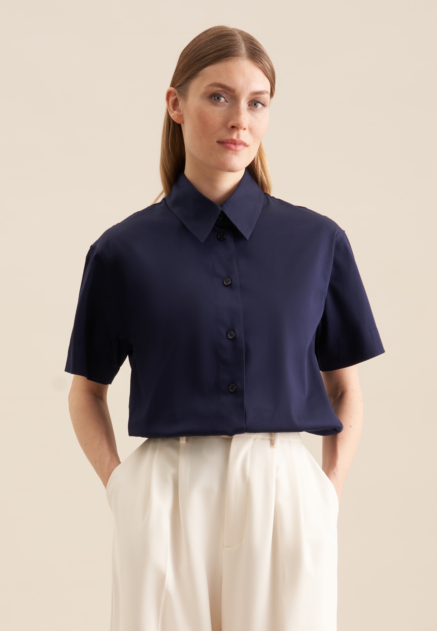 seidensticker Hemdbluse »Schwarze Rose« 1/2 Kragen Uni