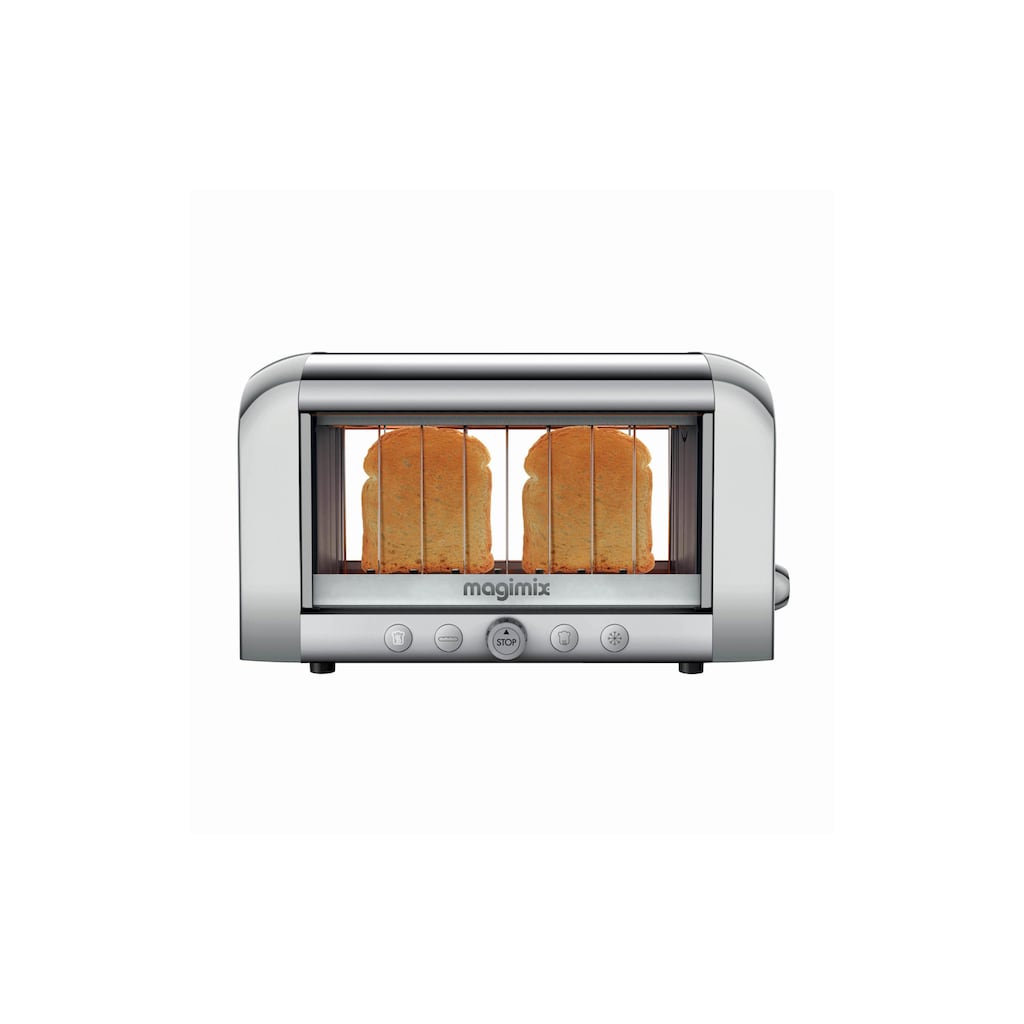 Toaster »Magimix Vision 111538 Silberfarben«, für 2 Scheiben, 1450 W, Panoramafenster