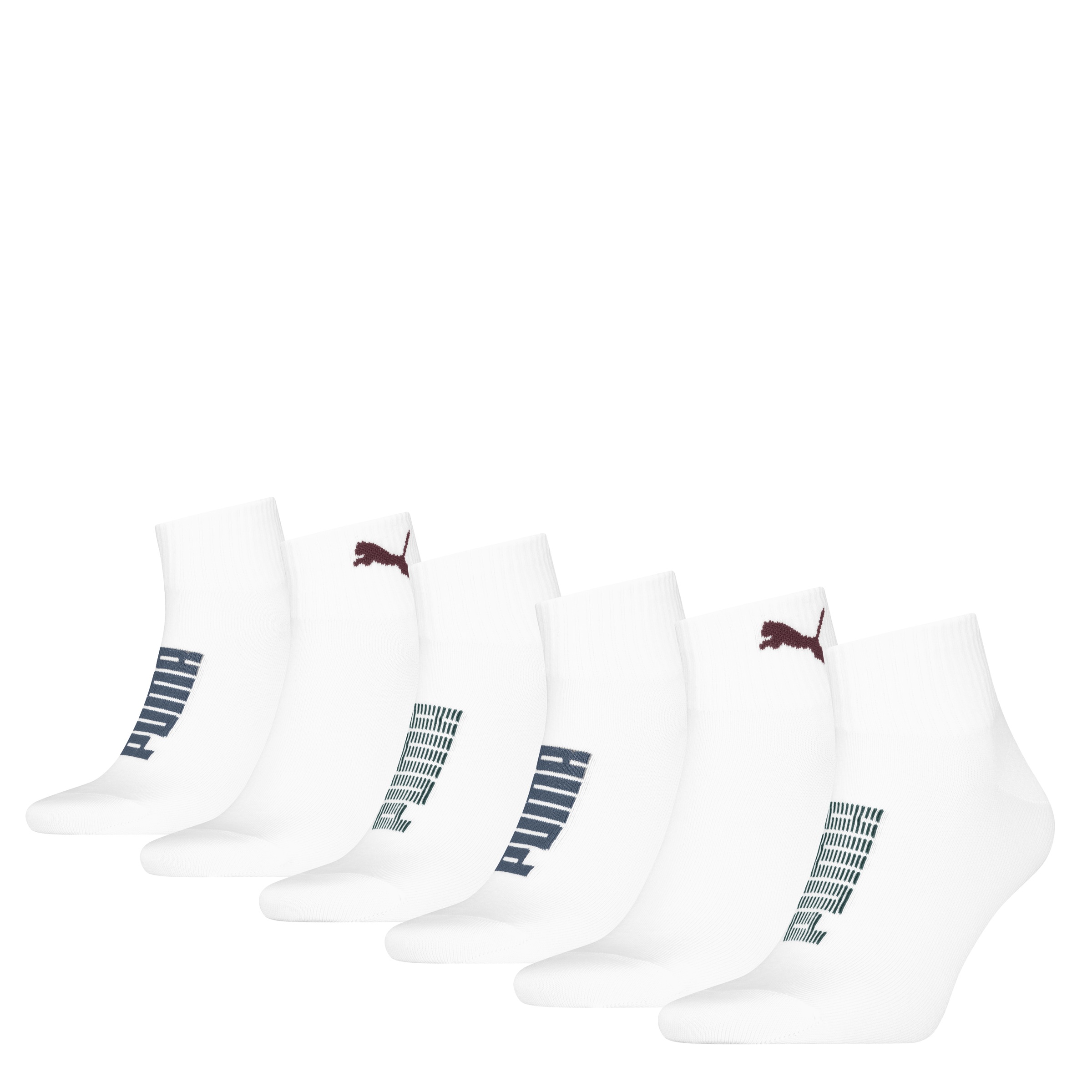 PUMA Kurzsocken »PUMA UNISEX RIB LOGO QUARTER 6P« 6er Pack