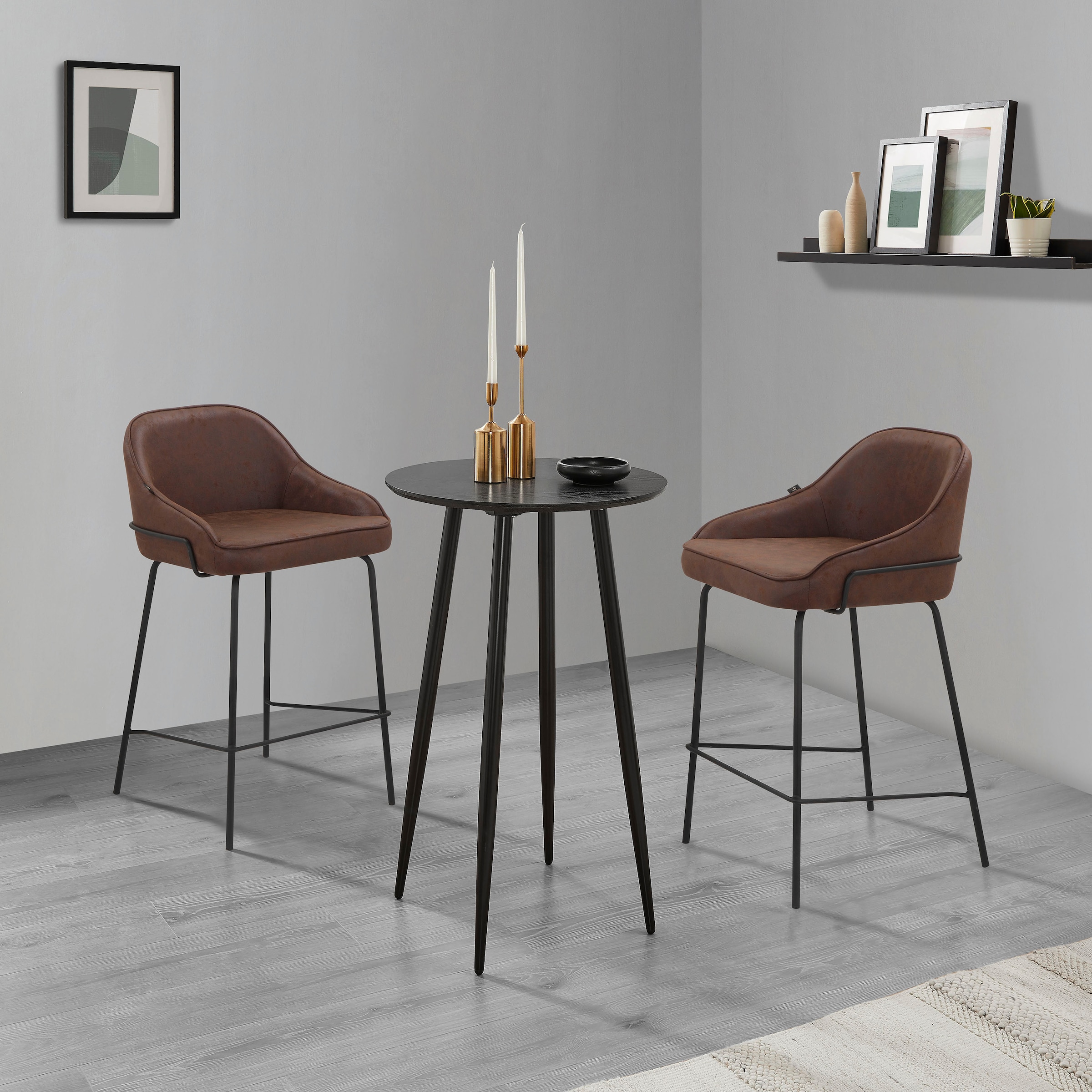 Leonique 4-Fussstuhl »Puant«, 2 St., Luxus-Microfaser, mit Stoff aus Polyester/recyceltem Polyester, Sitzhöhe 65 cm
