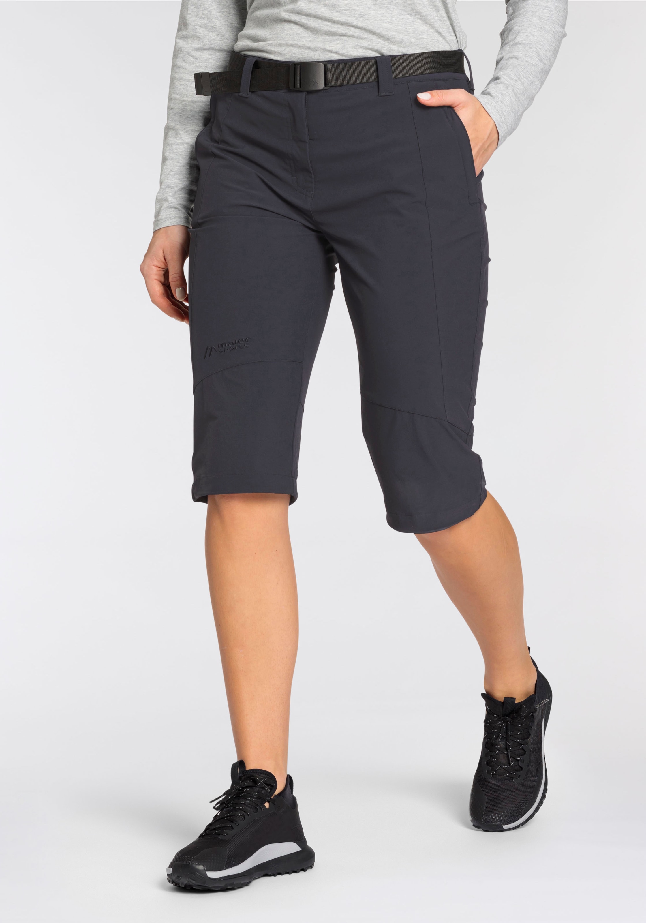 Maier Sports Caprihose, (Set, 2 tlg., Gürtel), 4-Wege-Stretch, auch in grossen Grössen erhältlich