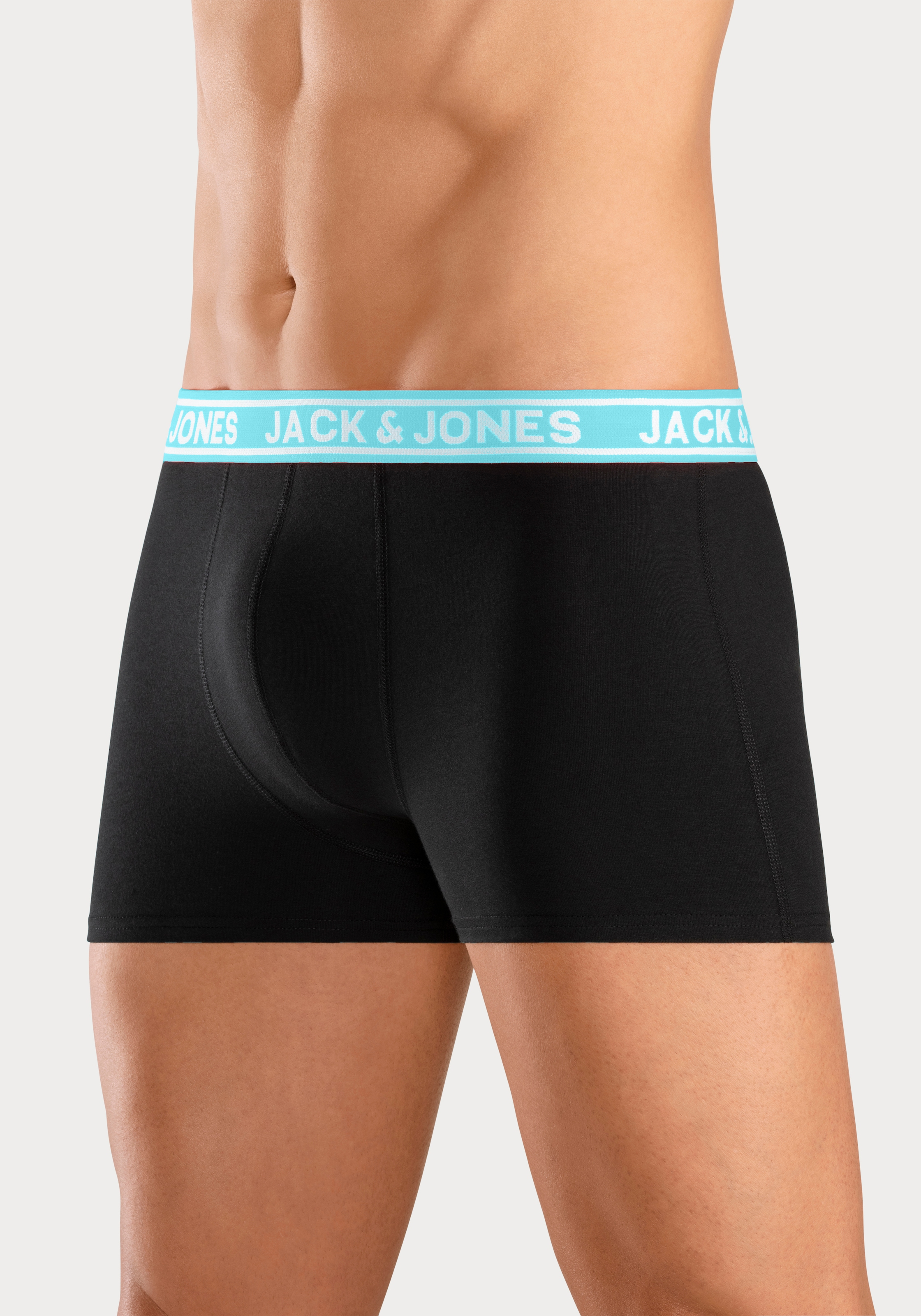Jack & Jones Trunk »JACCRISP im 6er Pack mit Logobund und Stretchkomfort«, (Packung, 6 St.), unifarben mit Farbeinsatz, modisch, eng anliegend, Baumwollmischung