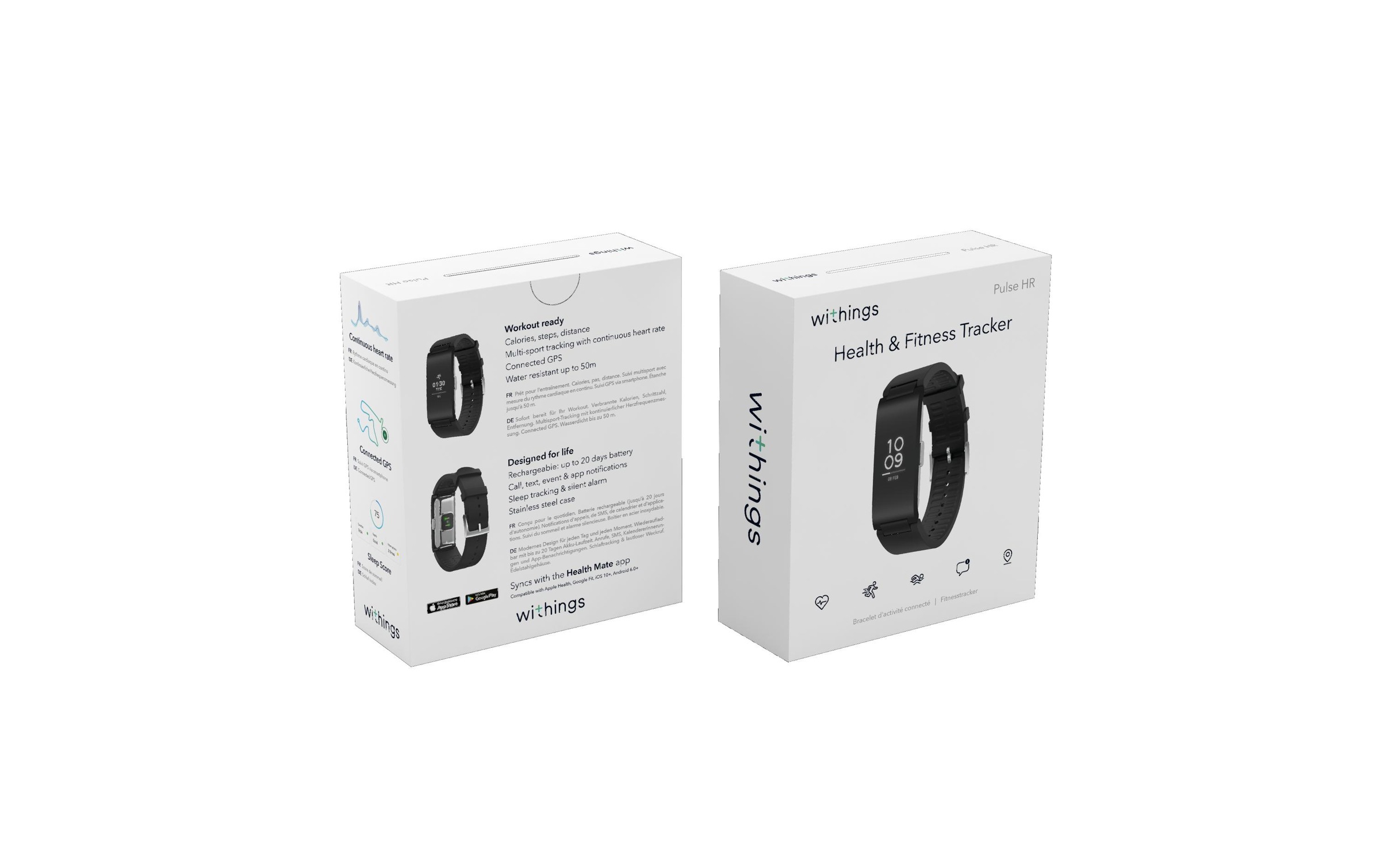 Withings Fitnessuhr »Aktivitätssensor Pulse HR/Black V2«,)