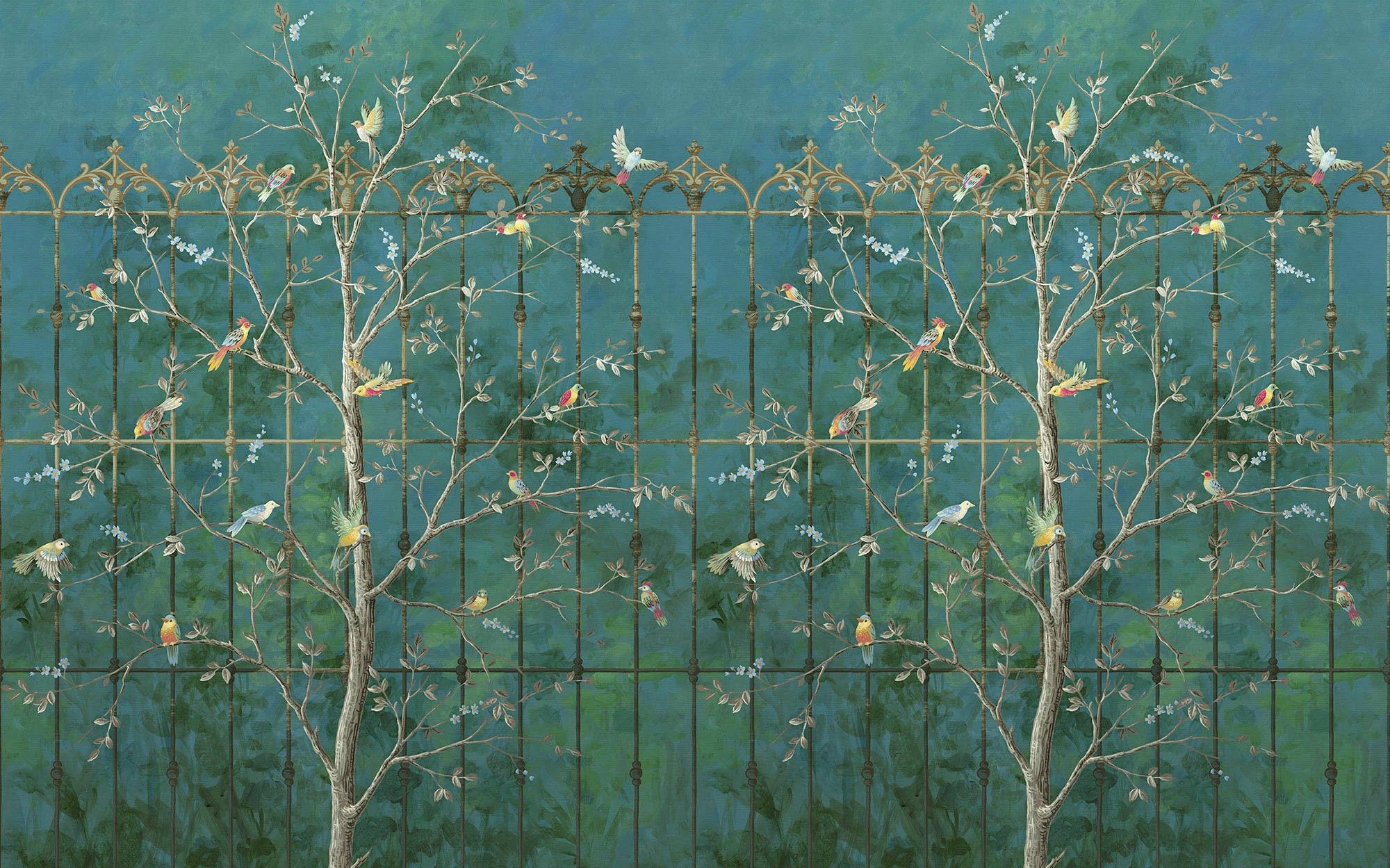 Komar Fototapete »Digitaldruck Vlies - Birdsong Breeze - Grösse 400 x 250 cm«, bedruckt, Wohnzimmer, Schlafzimmer