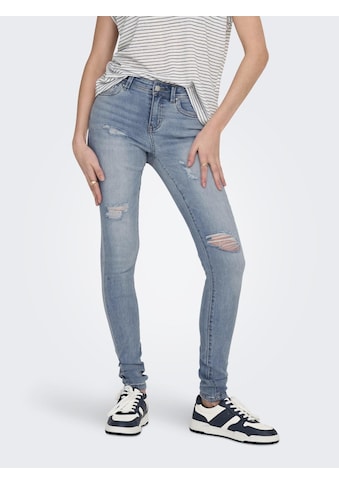 Skinny-fit-Jeans »ONLWAUW MW DESTROY BLEACH DNM GUA«