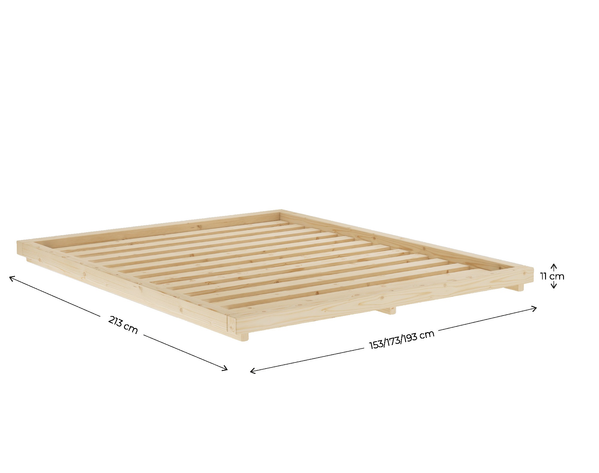 Karup Design Bettgestell »DOCK BED, Futonbett, Massivholzbett, Bett ohne Matratze«, Bett mit Lattenrost, aus FSC® zertifizierter Kiefer, mehrere Grössen