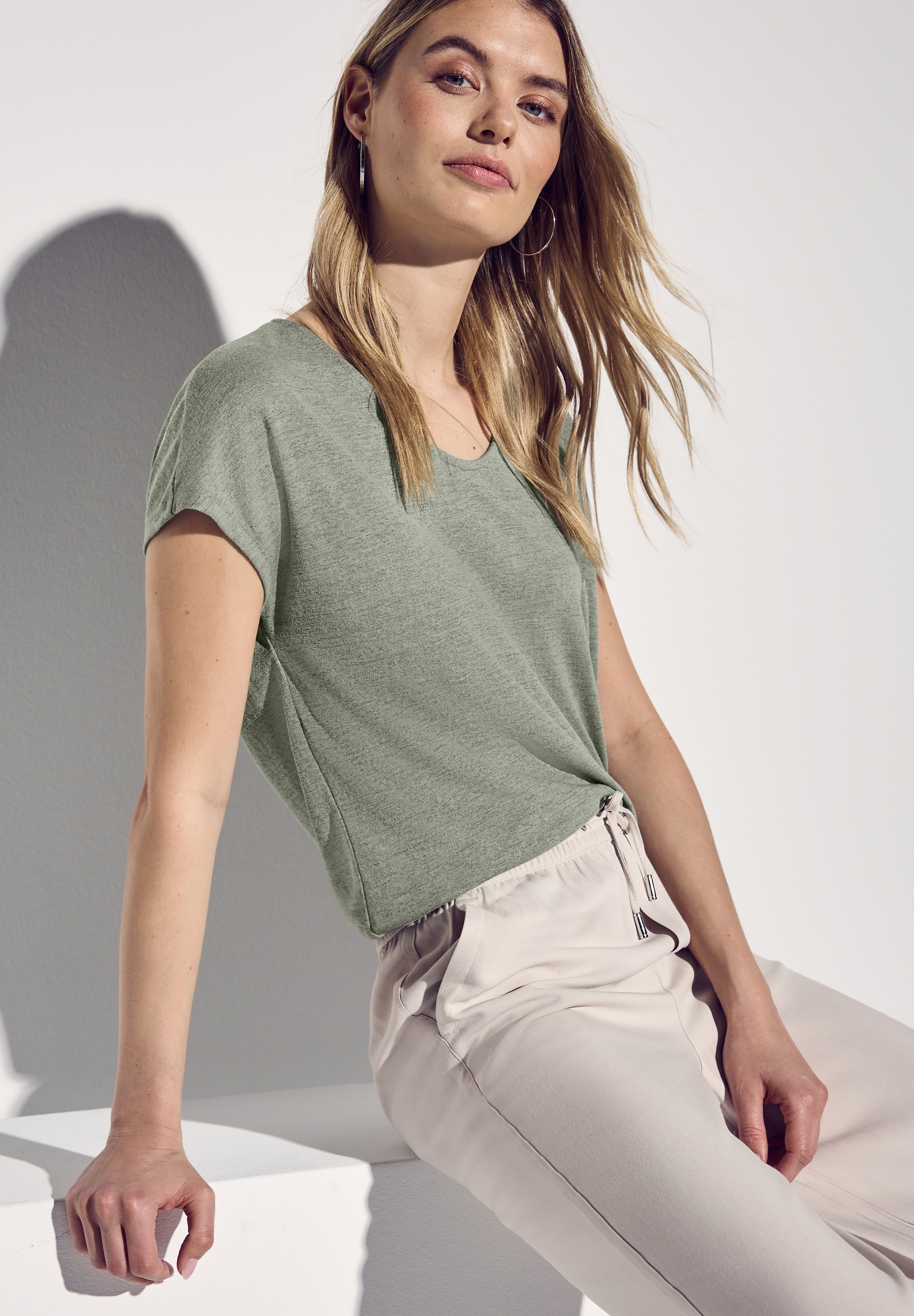 STREET ONE Shirttop, mit seitlichen Schlitzen