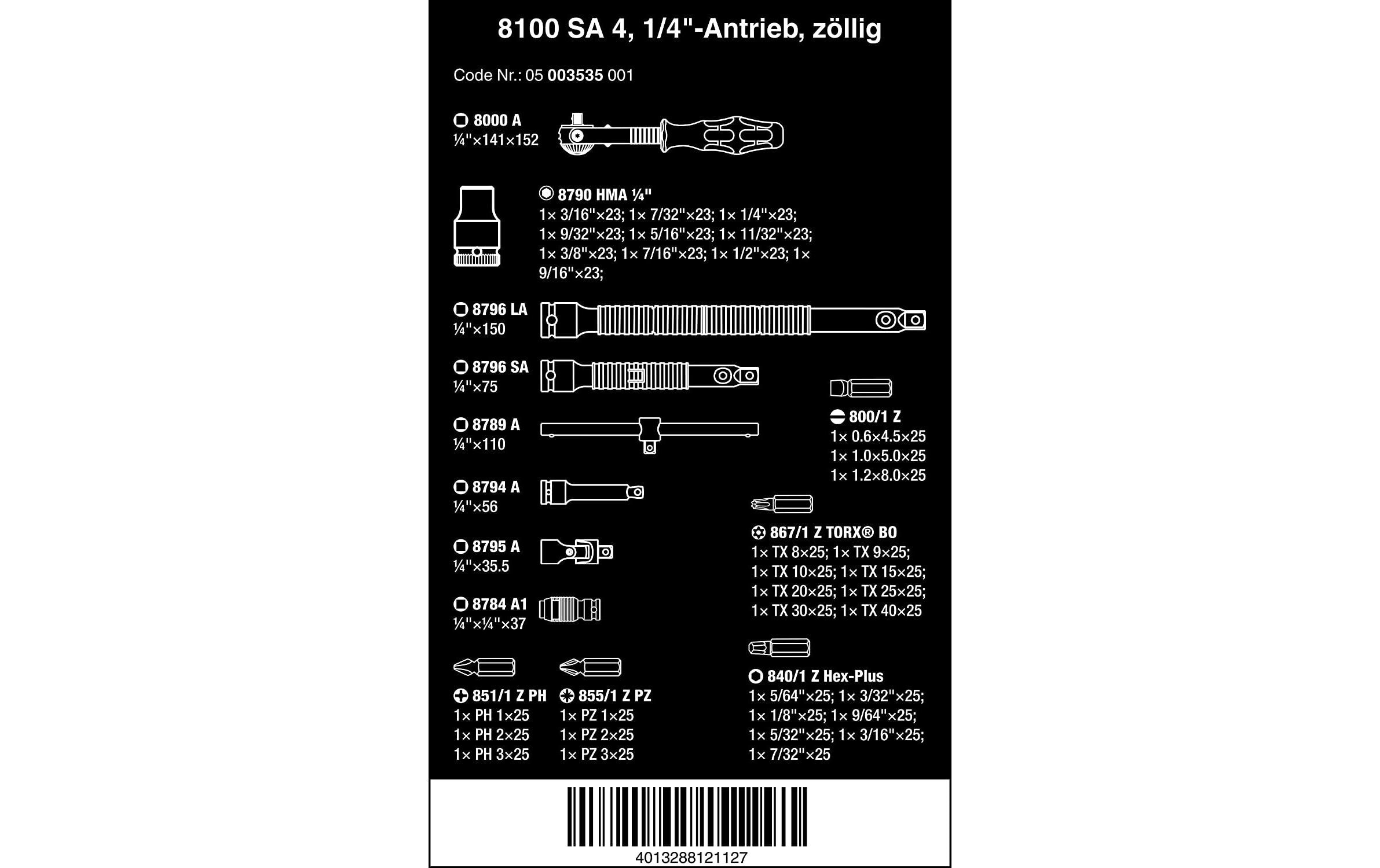 Wera Ratsche »8100 SA 4 Z«, (41 St.)