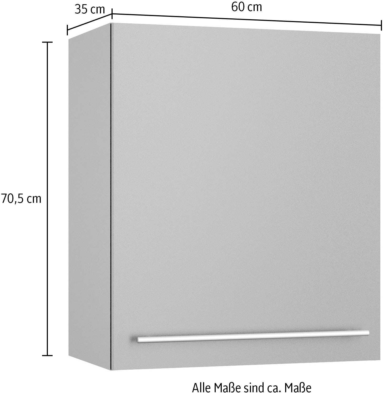 KOCHSTATION Hängeschrank »KS-Bern2«, Breite 60 cm, 1 Tür, 2 Einlegeböden