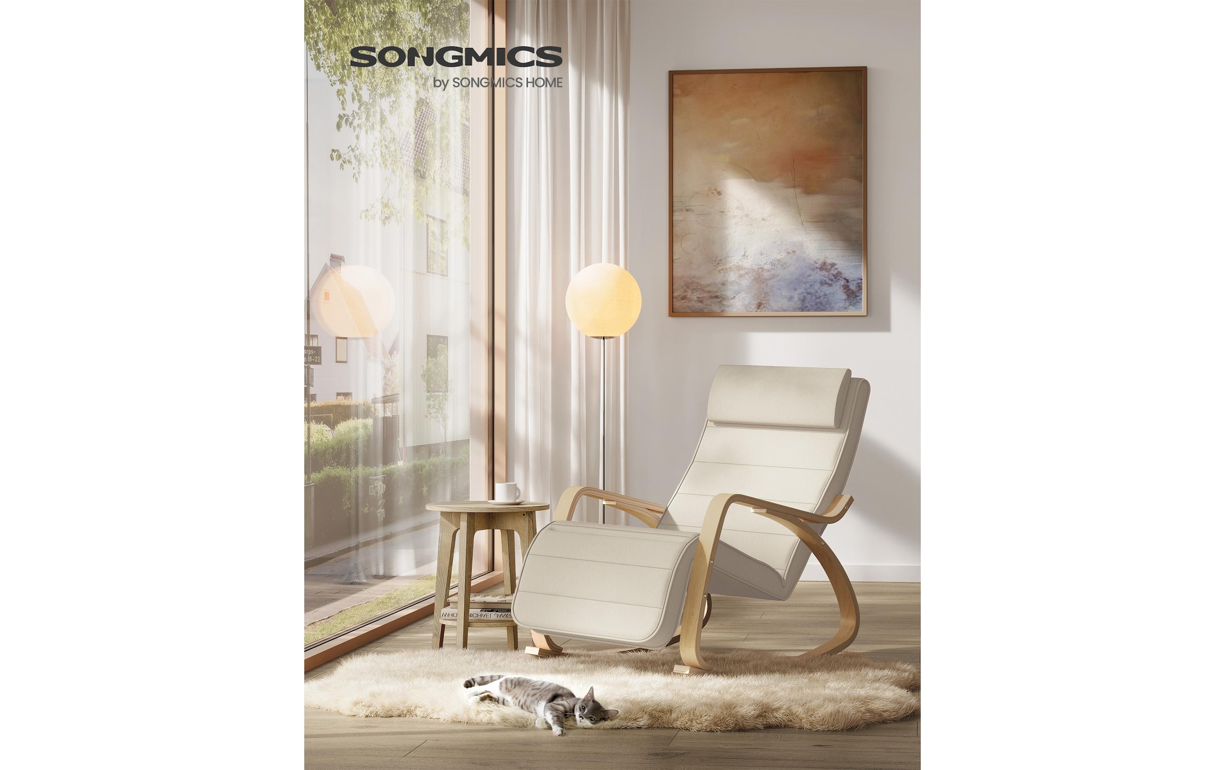 SONGMICS Stuhl »91 cm x 115 cm, Beige«