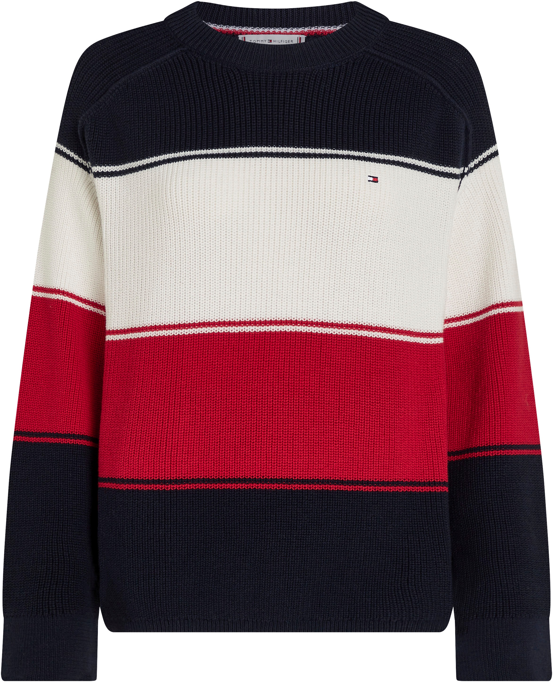 Tommy Hilfiger Rundhalspullover, mit Logostickerei