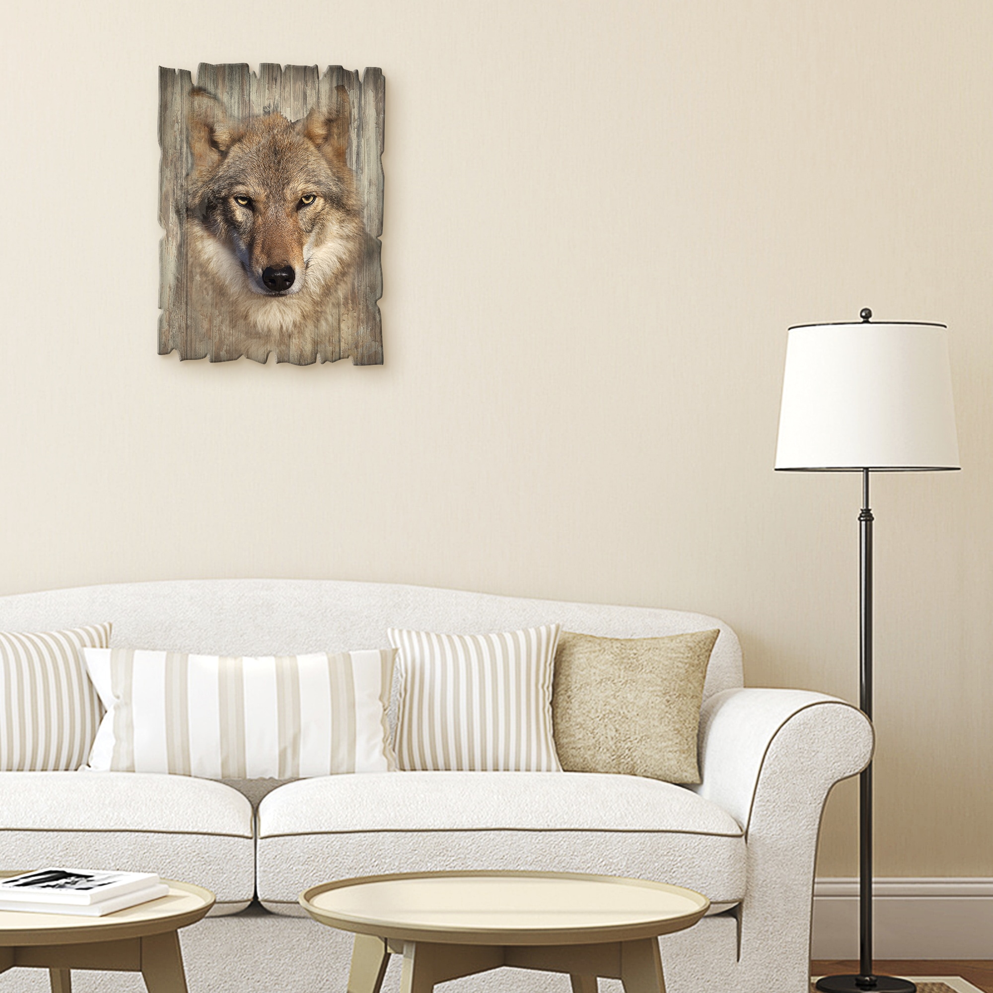 Artland Holzbild »Wolf«, Wildtiere, (1 St.)