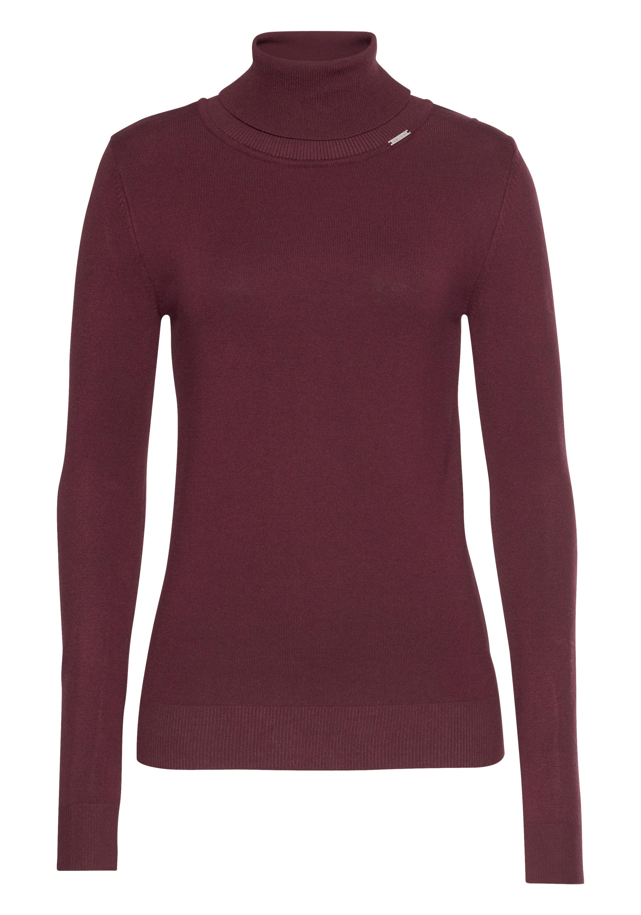 Bruno Banani Rollkragenpullover, mit Metalllogo