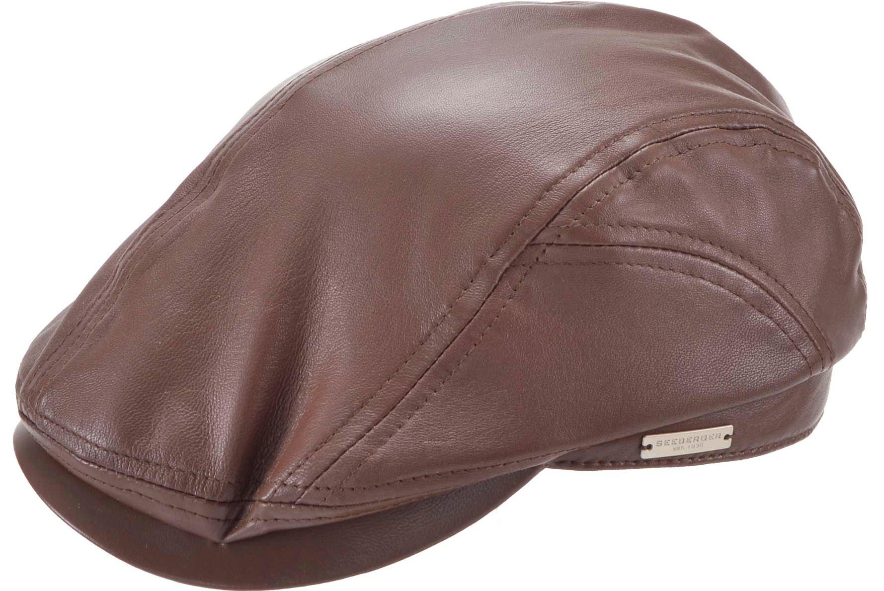 Seeberger Schiebermütze, Lederschiebermütze, Fester Schirm, Glattleder kaufen
