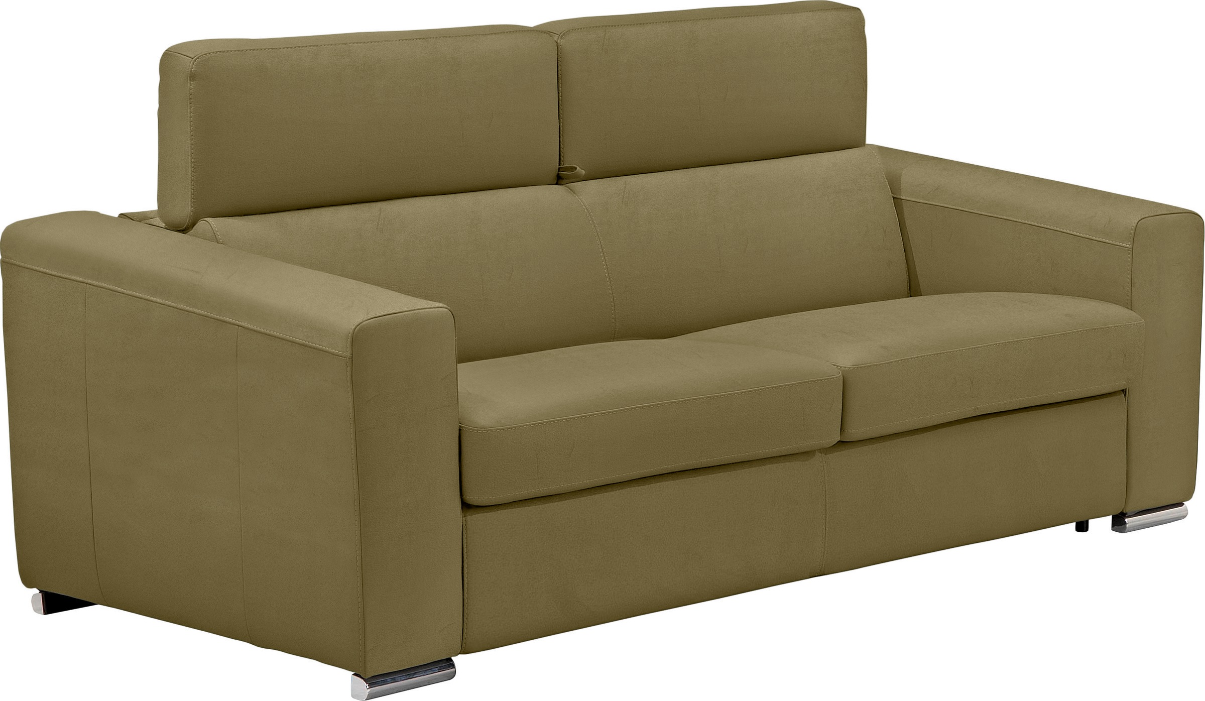 Egoitaliano Schlafsofa »Cabiria, Design und super Sitz- und Liegekomfort«, Sofa inkl. Schlaffunktion, Kopfteile verstellbar, mit Metallfüssen