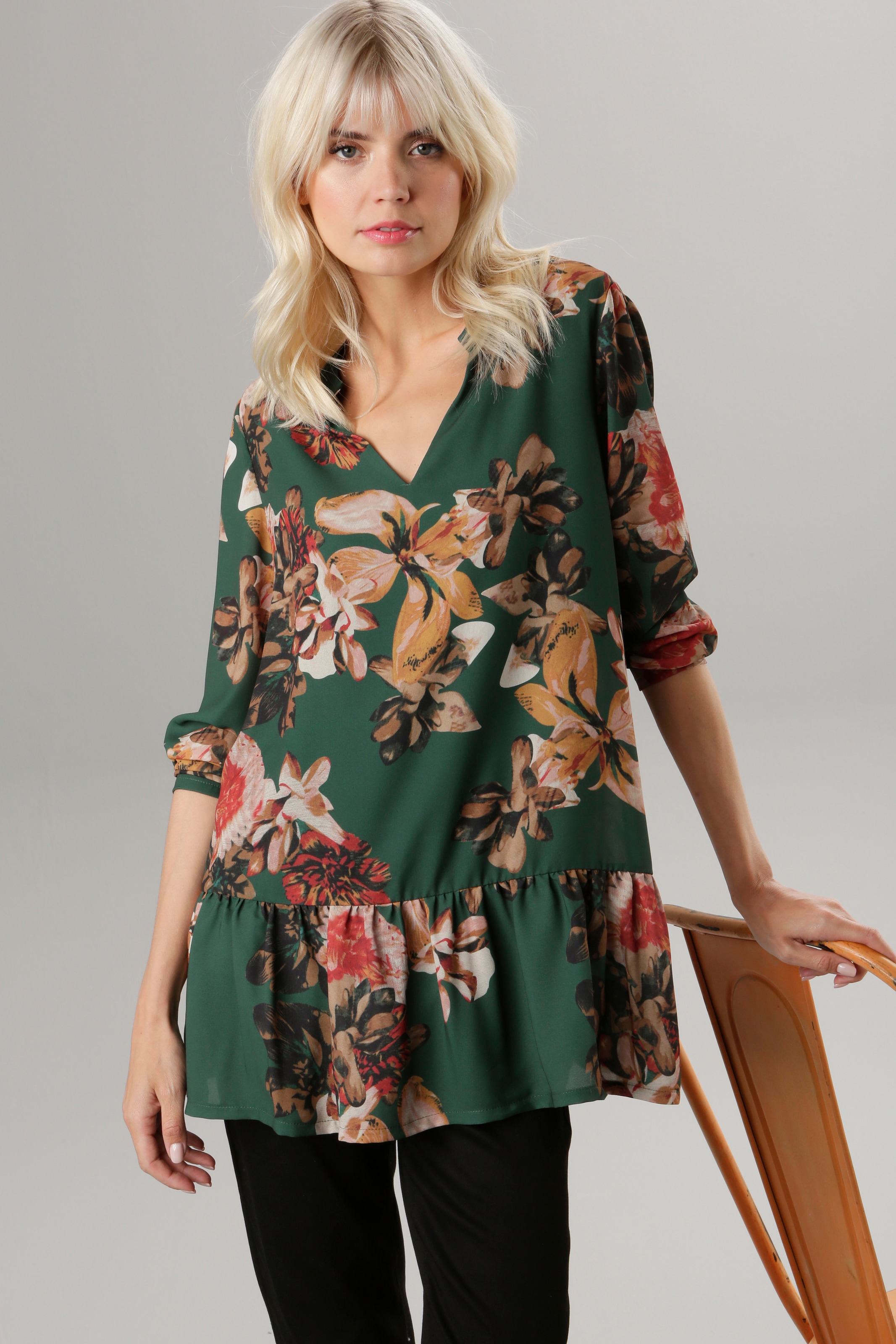 Aniston SELECTED Tunika, mit Volant und Blumendruck online bestellen bei  Jelmoli-Versand Schweiz | Longtuniken