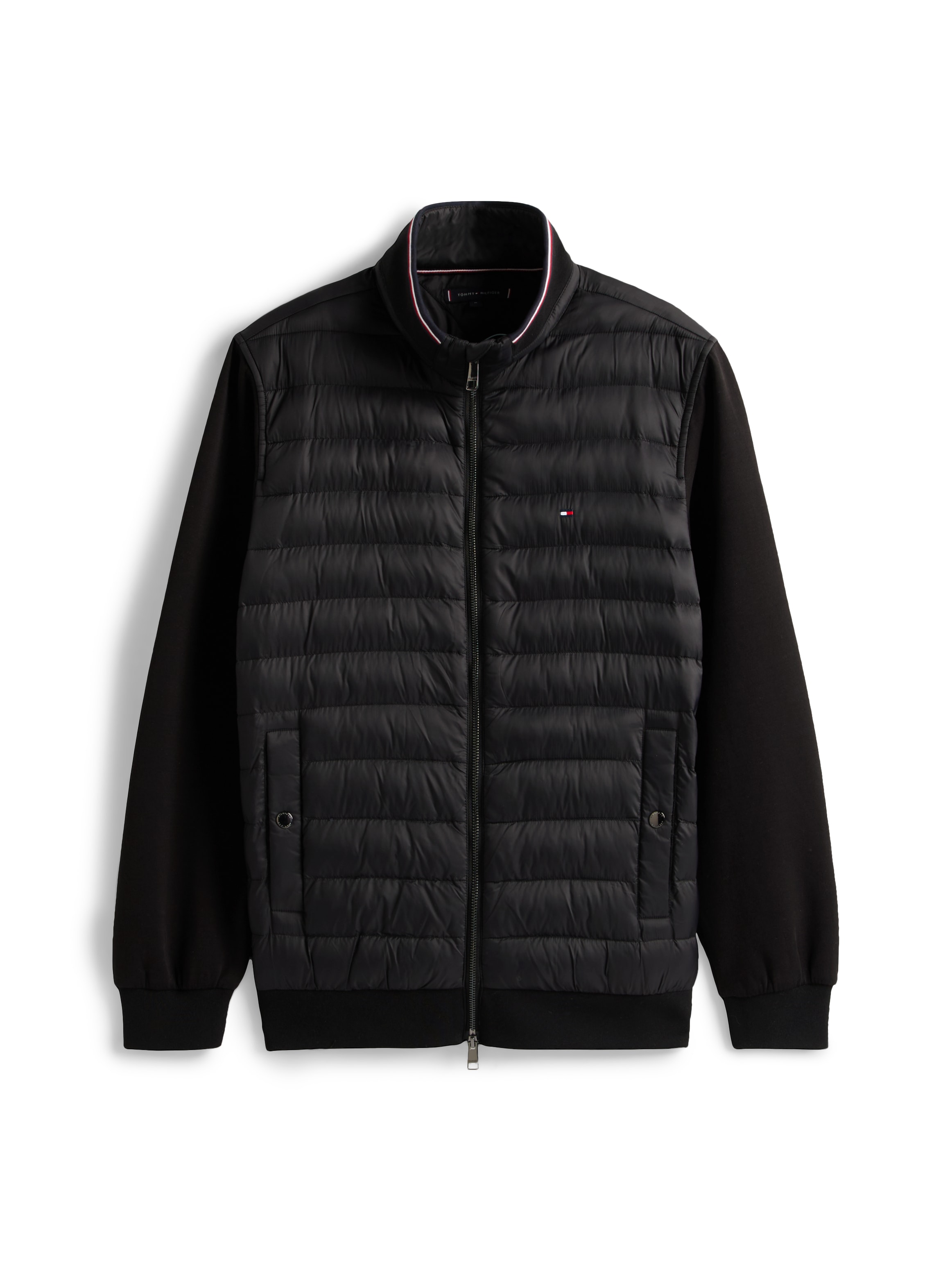 Tommy Hilfiger Steppjacke »MIX MEDIA mit Stehkragen«, unifarben, casual, regular fit, Baumwollmix