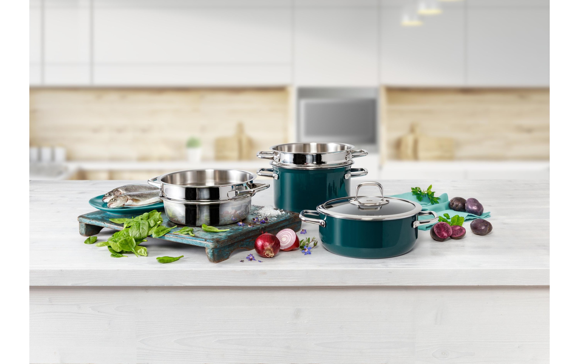 Silit Topf-Set »Compact 22 cm, Petrol«, Keramik-Silargan®