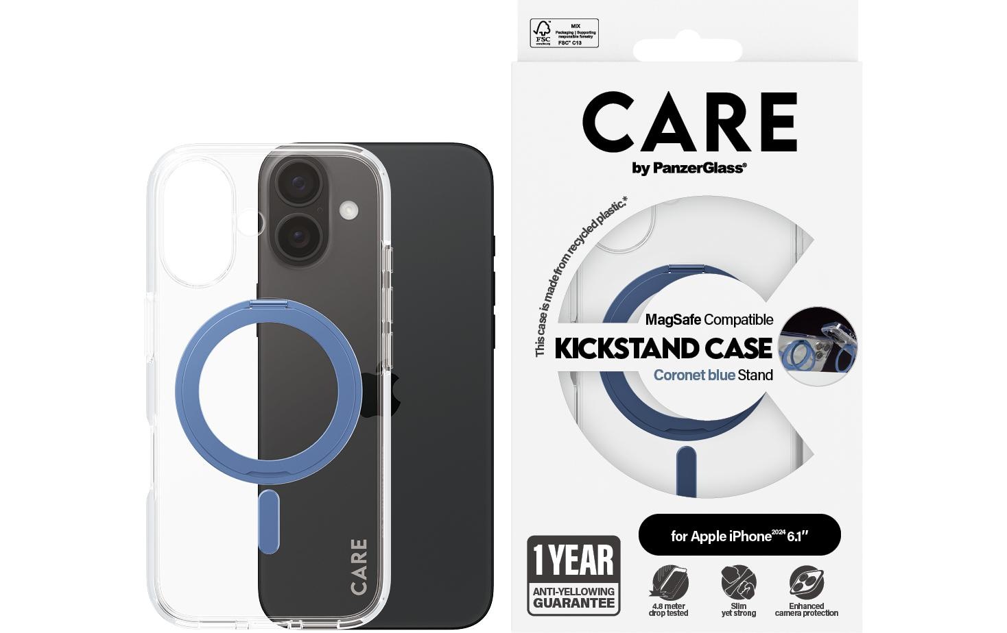 CARE by PanzerGlass Backcover »Feature Kickstand iPhone 16«, iPhone 16
