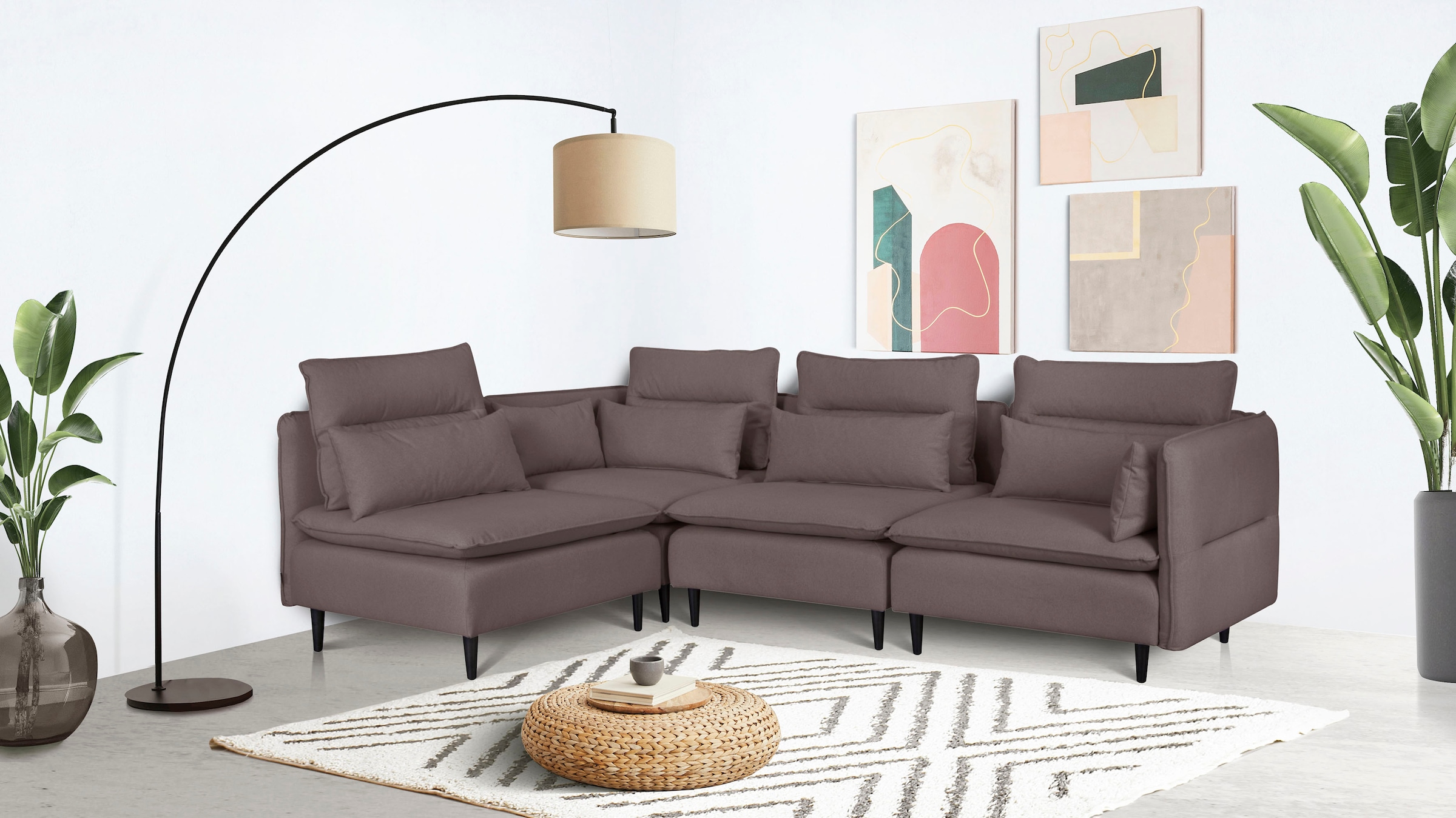 Ecksofa »ALVIK L-Form«, zusammengesetzt aus Modulen, erweiterbar mit Modulen der Serie