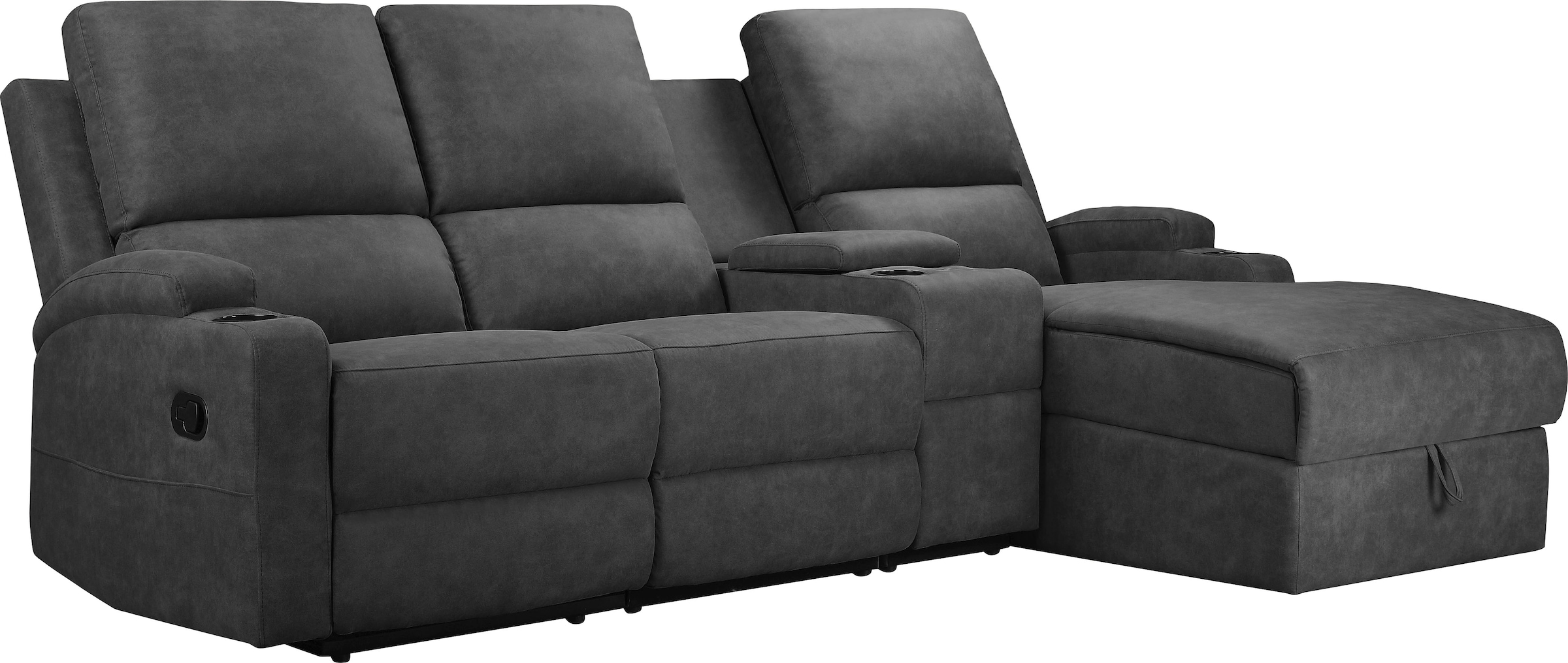 Home affaire Ecksofa »Napori Multimediasofa, 3er Kinosessel XXL, L-Form,«, Kinosofa mit Relaxfunktion, Getränkehalter, Staufach und Staukasten