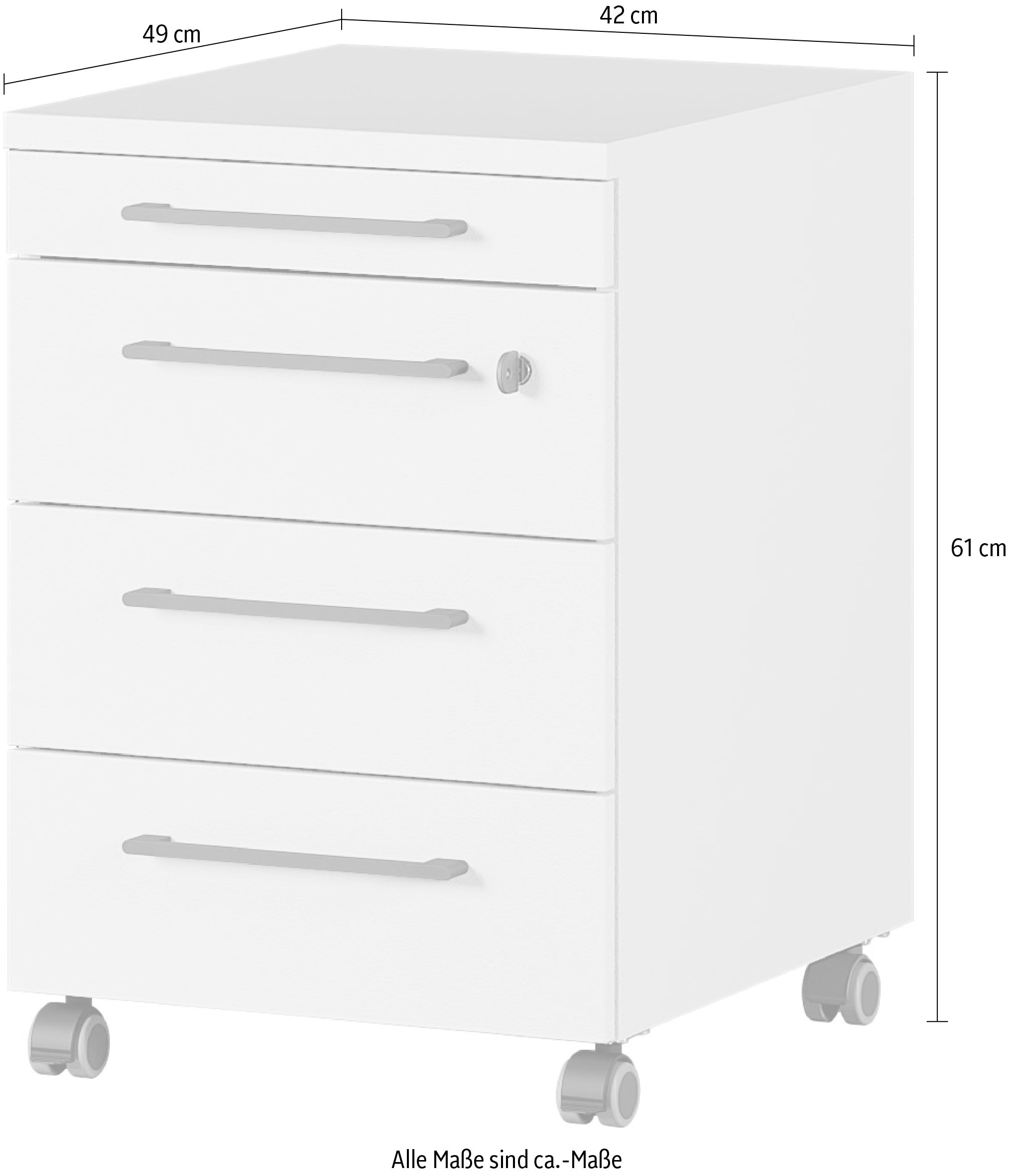 GERMANIA Rollcontainer »GW-Agenda Rollcontainer«, mit abschliessbarer Schublade