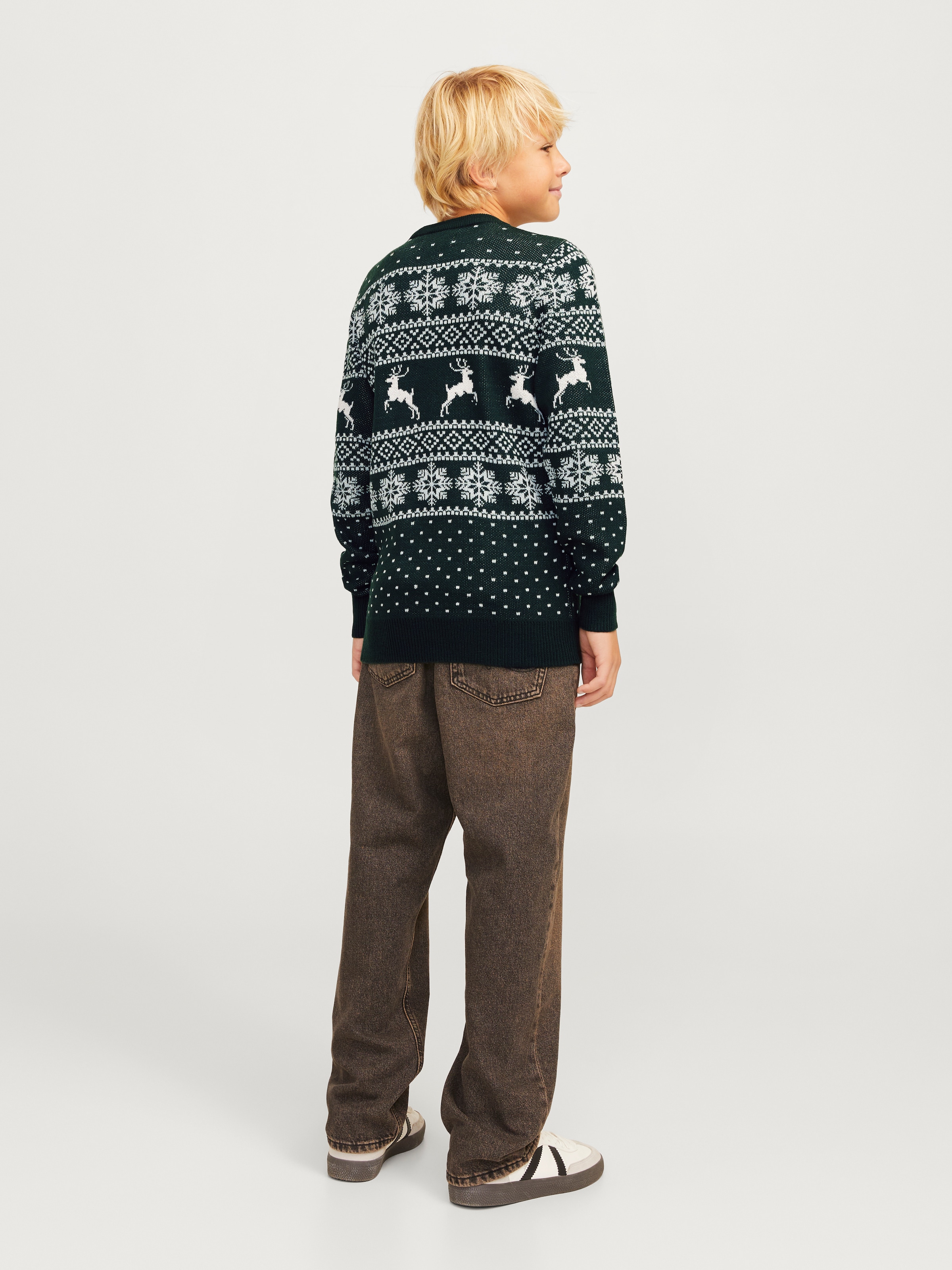 Jack & Jones Junior Rundhalspullover »JJXMAS GABRIEL KNIT CREW NECK JNR«, mit weihnachtlichem Muster