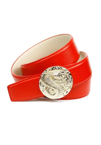 Anthoni Crown Ledergürtel, in rot mit Schliesse "Kobra" kaufen